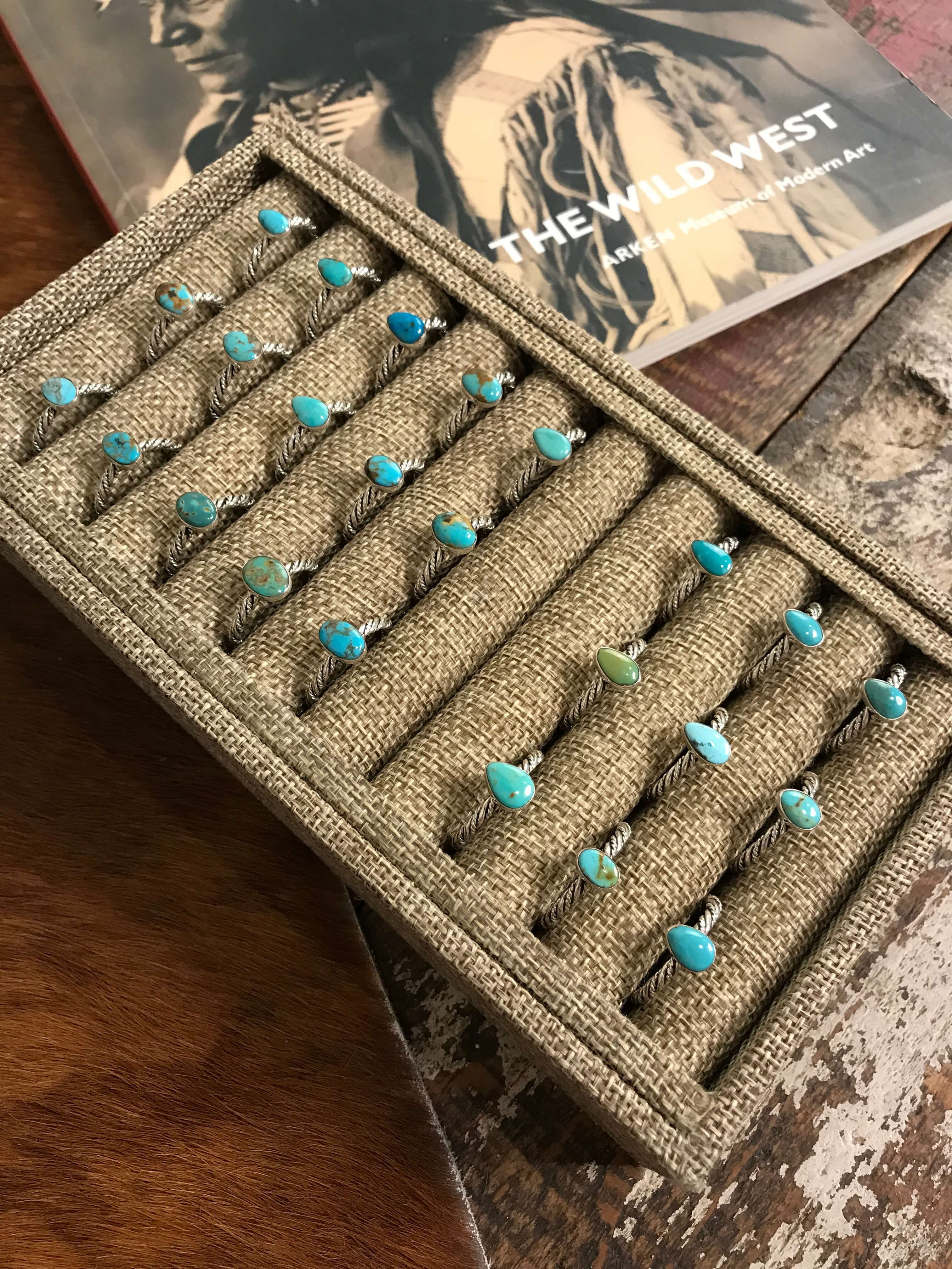 The Chesapeake Rings in Turquoise-Rings-Calli Co., Turquoise and Silver Jewelry, Native American Handmade, Zuni Tribe, Navajo Tribe, Brock Texas
