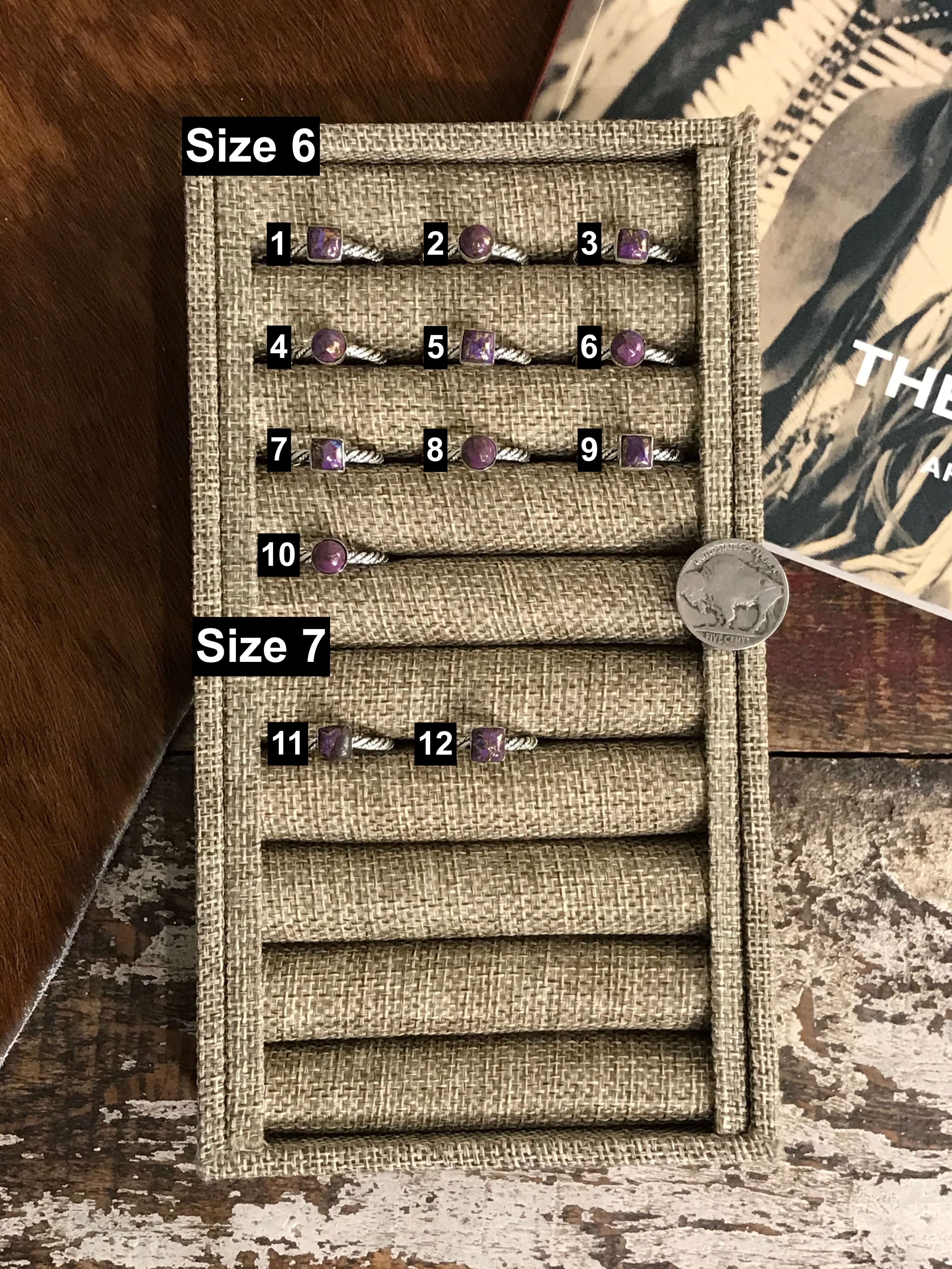 The Chesapeake Rings in Purple Mohave-Rings-Calli Co., Turquoise and Silver Jewelry, Native American Handmade, Zuni Tribe, Navajo Tribe, Brock Texas