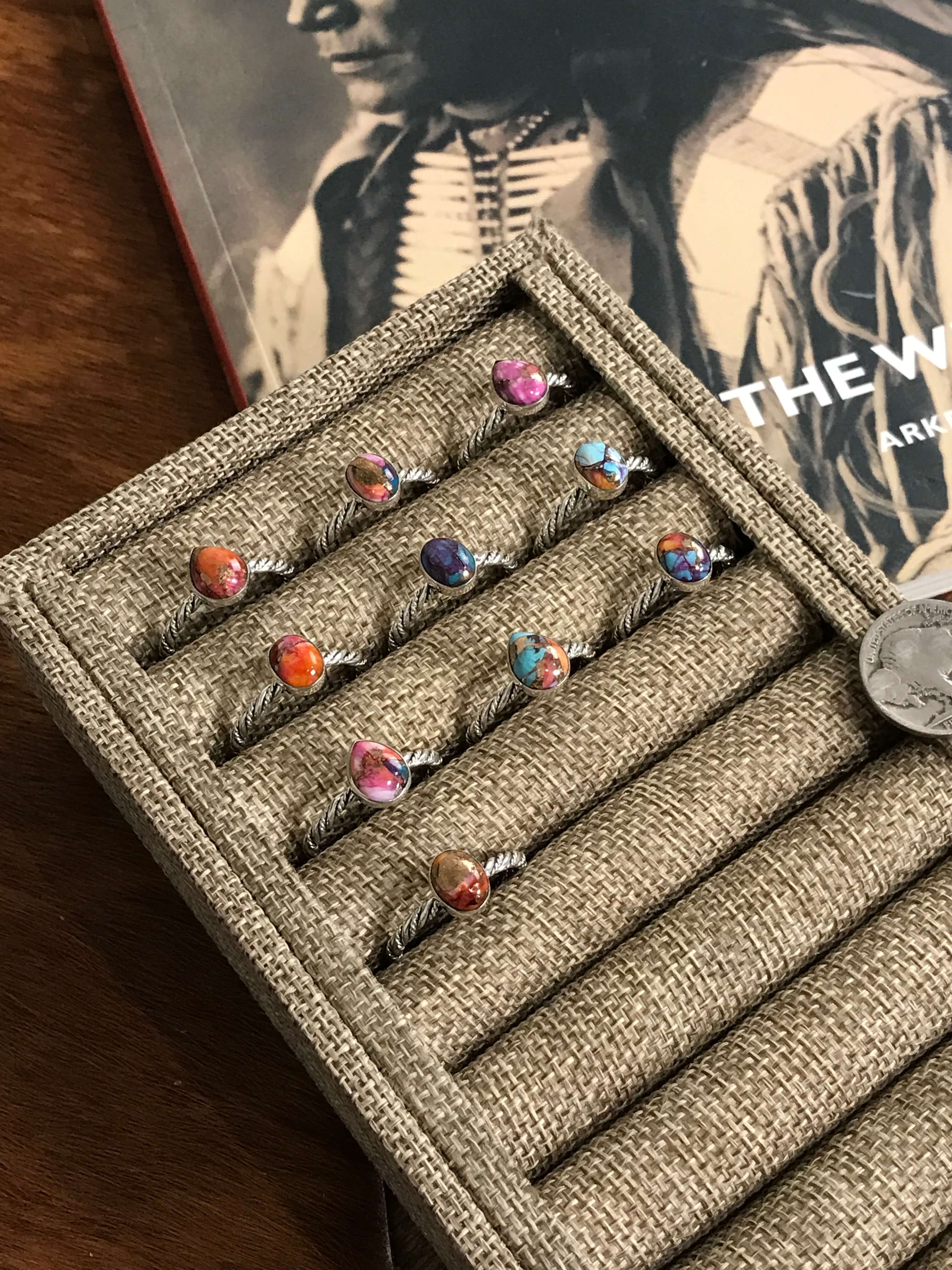 The Chesapeake Rings in Dahlia-Rings-Calli Co., Turquoise and Silver Jewelry, Native American Handmade, Zuni Tribe, Navajo Tribe, Brock Texas