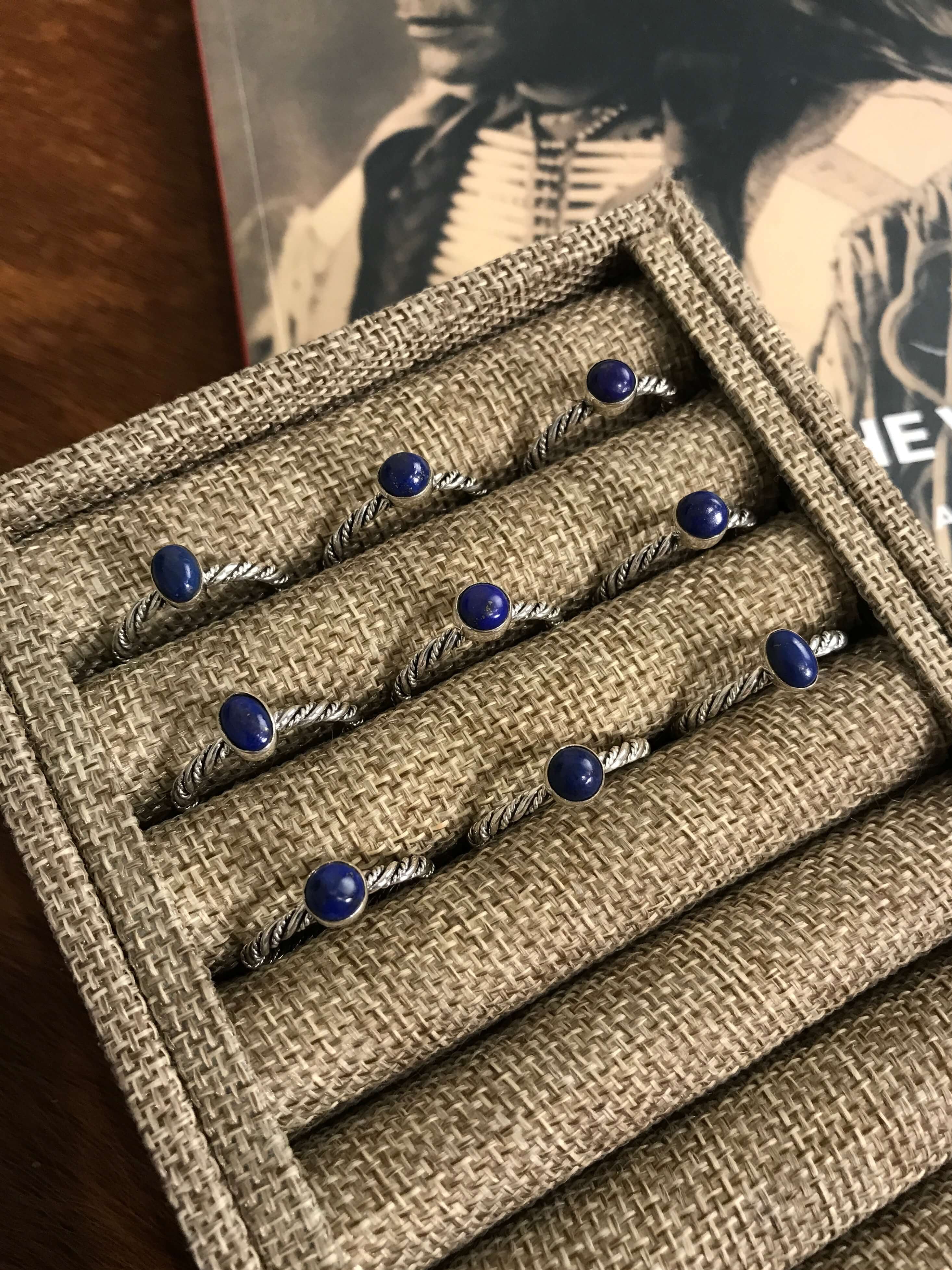 The Chesapeake Rings in Lapis-Rings-Calli Co., Turquoise and Silver Jewelry, Native American Handmade, Zuni Tribe, Navajo Tribe, Brock Texas