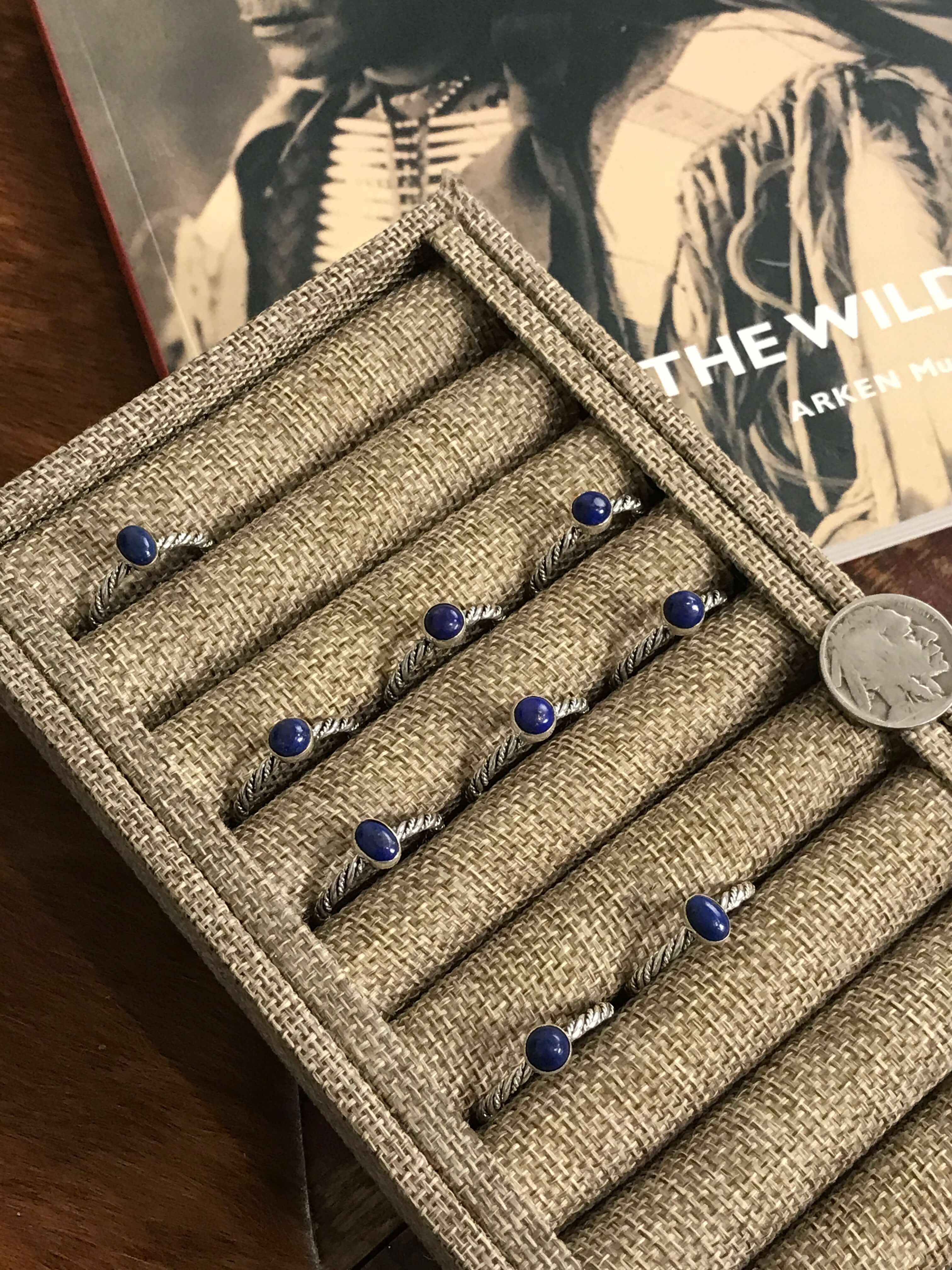 The Chesapeake Rings in Lapis-Rings-Calli Co., Turquoise and Silver Jewelry, Native American Handmade, Zuni Tribe, Navajo Tribe, Brock Texas