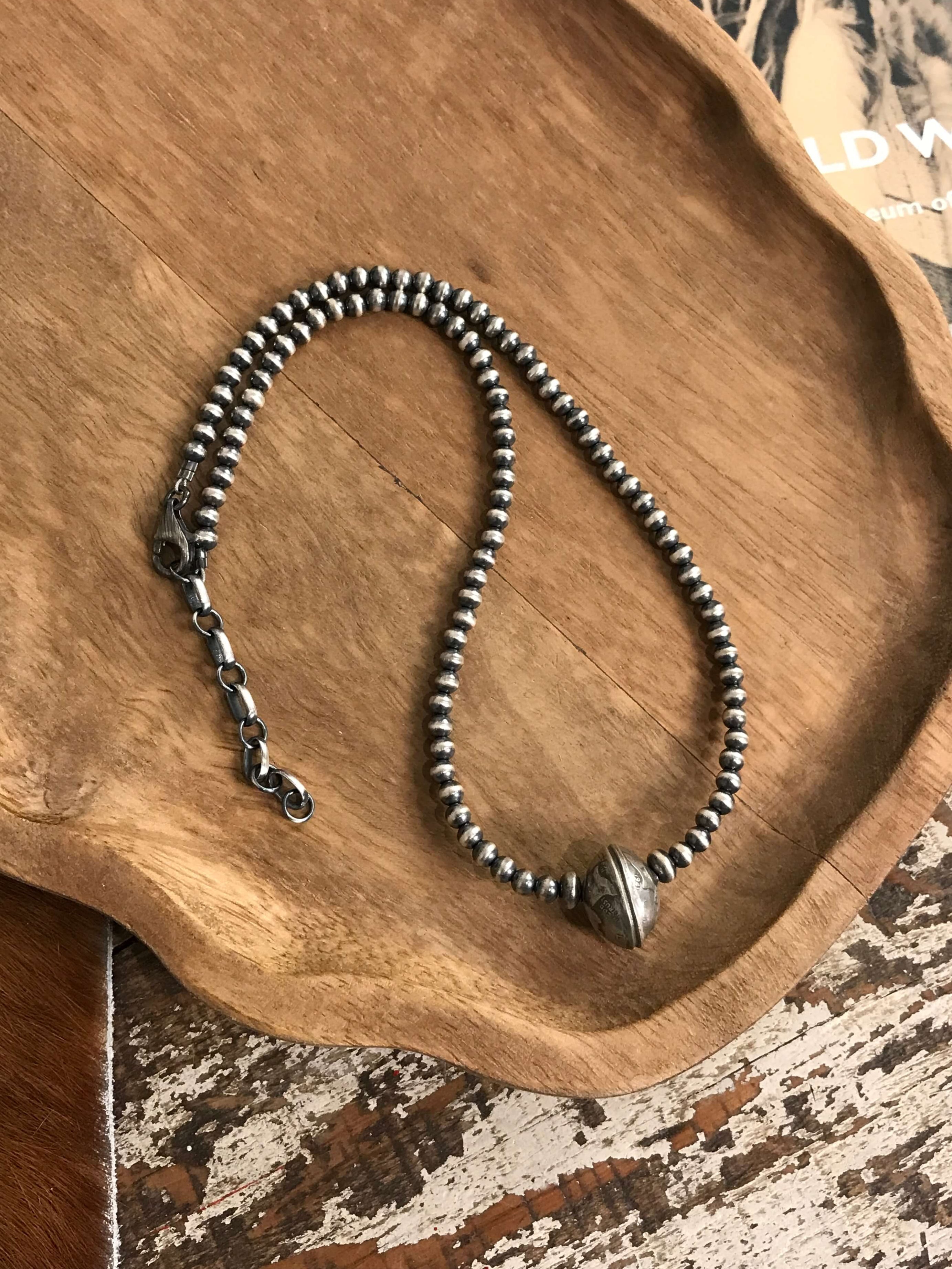 The Sandusky Dime Necklace-Necklaces-Calli Co., Turquoise and Silver Jewelry, Native American Handmade, Zuni Tribe, Navajo Tribe, Brock Texas