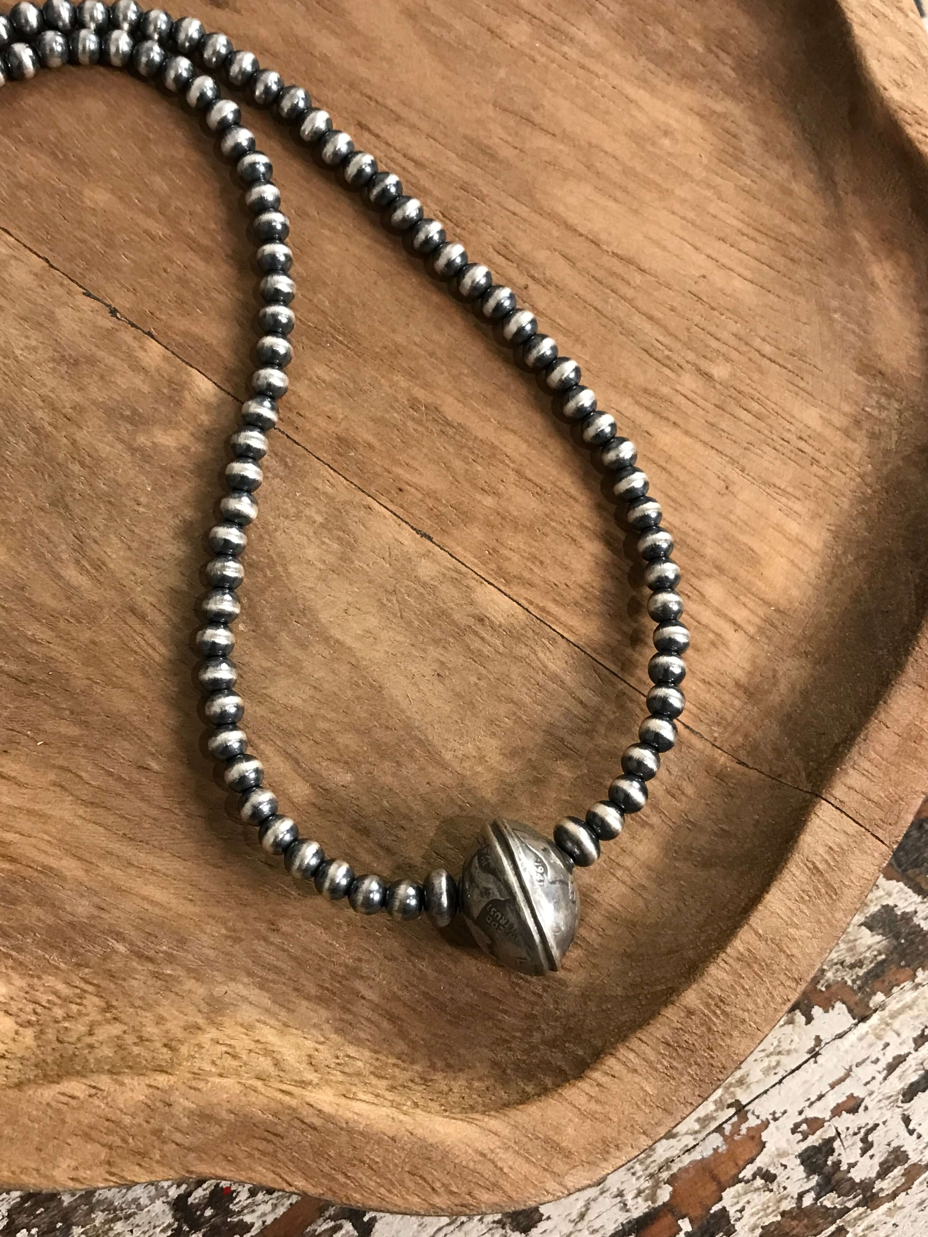 The Sandusky Dime Necklace-Necklaces-Calli Co., Turquoise and Silver Jewelry, Native American Handmade, Zuni Tribe, Navajo Tribe, Brock Texas