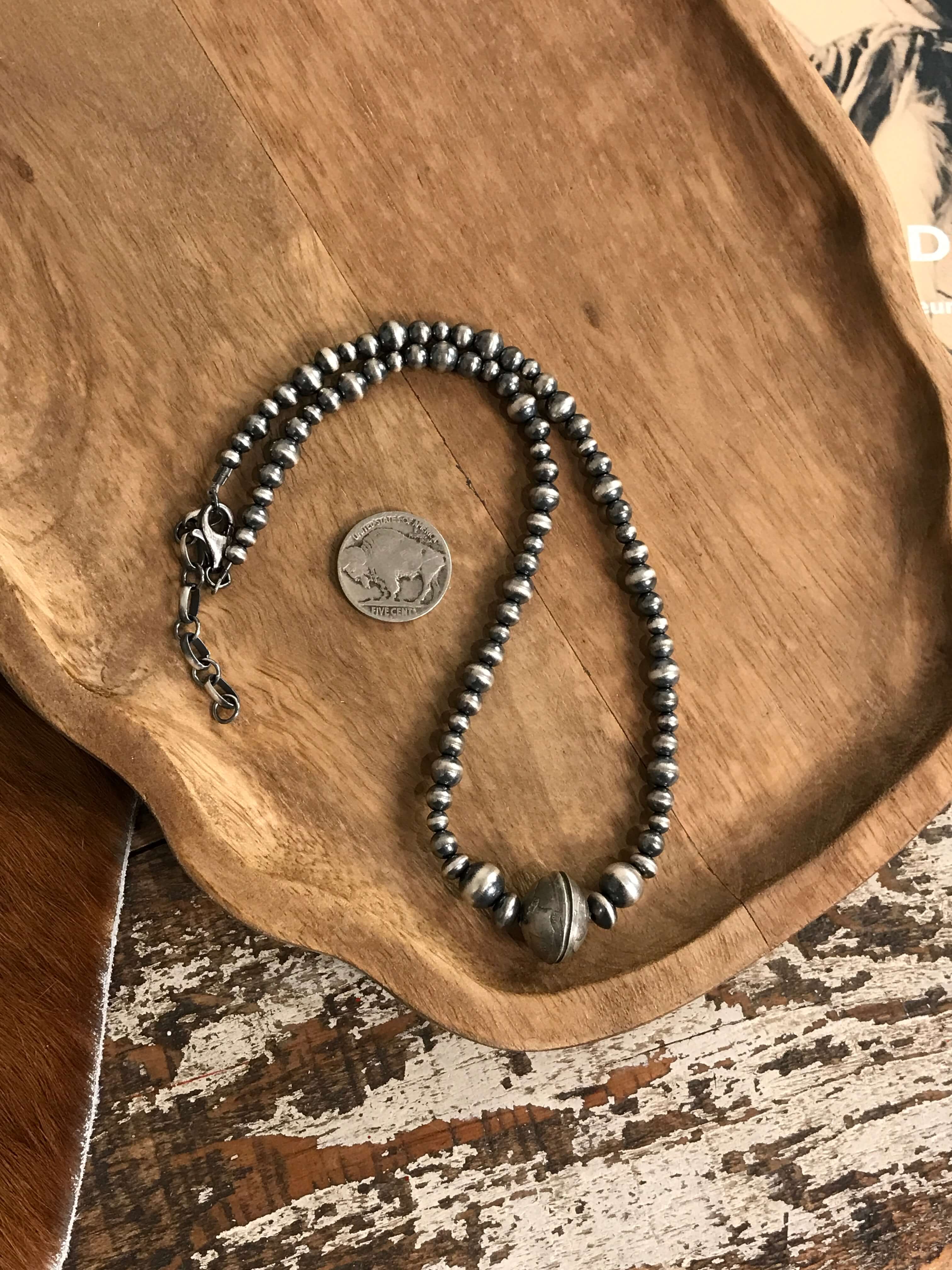 The Pontiac Dime Necklace-Necklaces-Calli Co., Turquoise and Silver Jewelry, Native American Handmade, Zuni Tribe, Navajo Tribe, Brock Texas