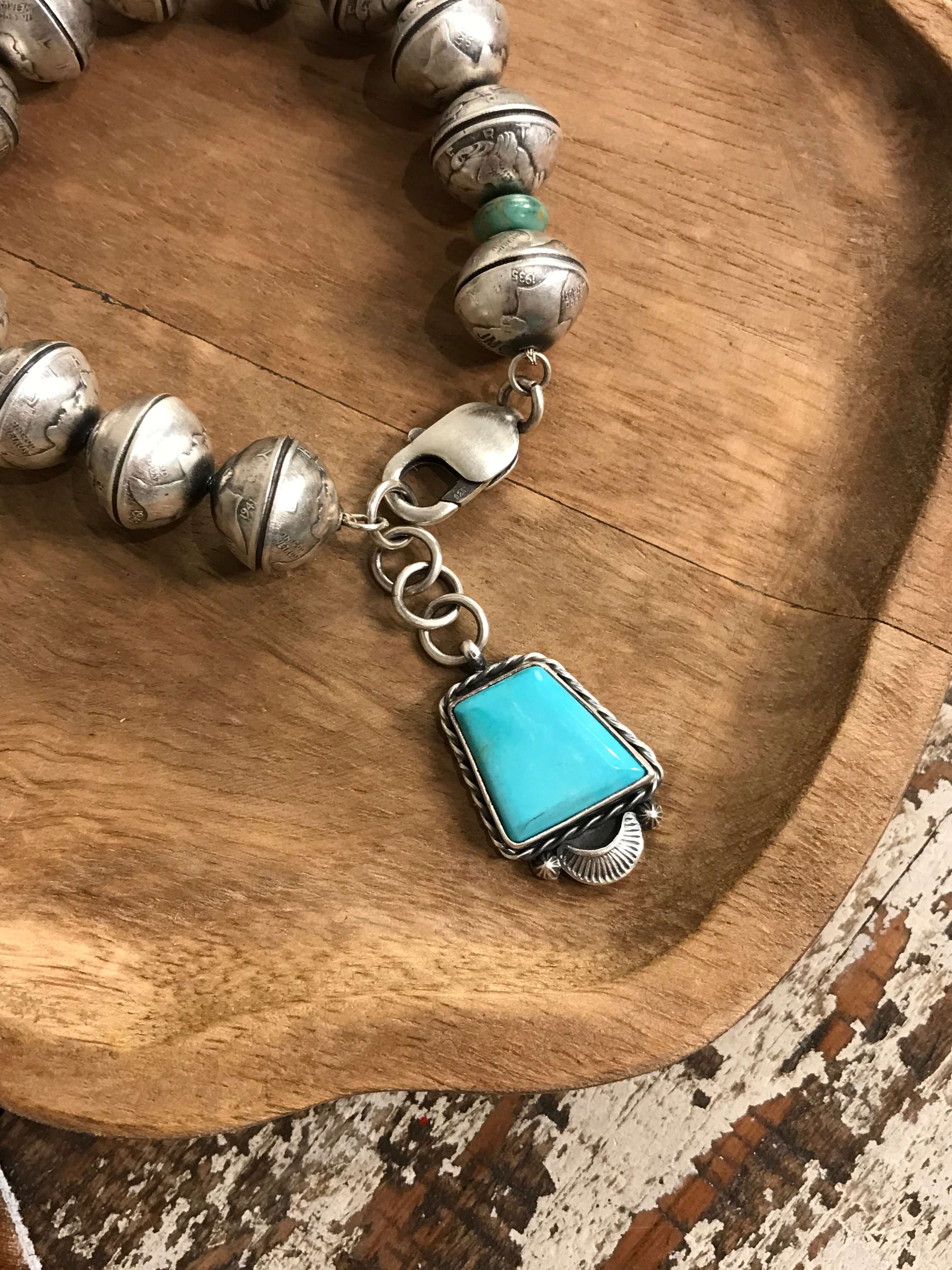 The Osage Dime Bracelet, 5 XX-Bracelets & Cuffs-Calli Co., Turquoise and Silver Jewelry, Native American Handmade, Zuni Tribe, Navajo Tribe, Brock Texas