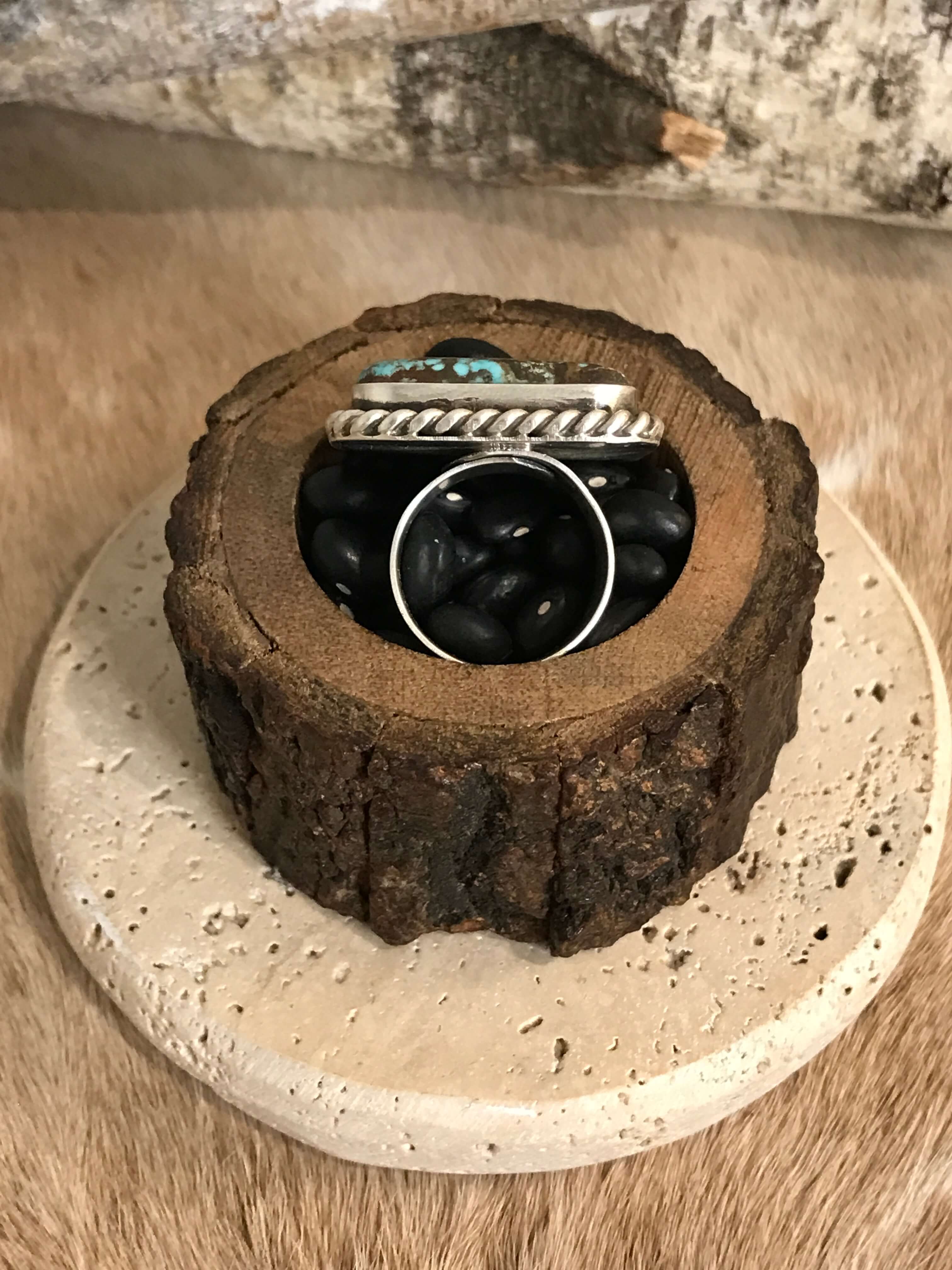 The Boca Ciega Adjustable Turquoise Ring, 6-Rings-Calli Co., Turquoise and Silver Jewelry, Native American Handmade, Zuni Tribe, Navajo Tribe, Brock Texas