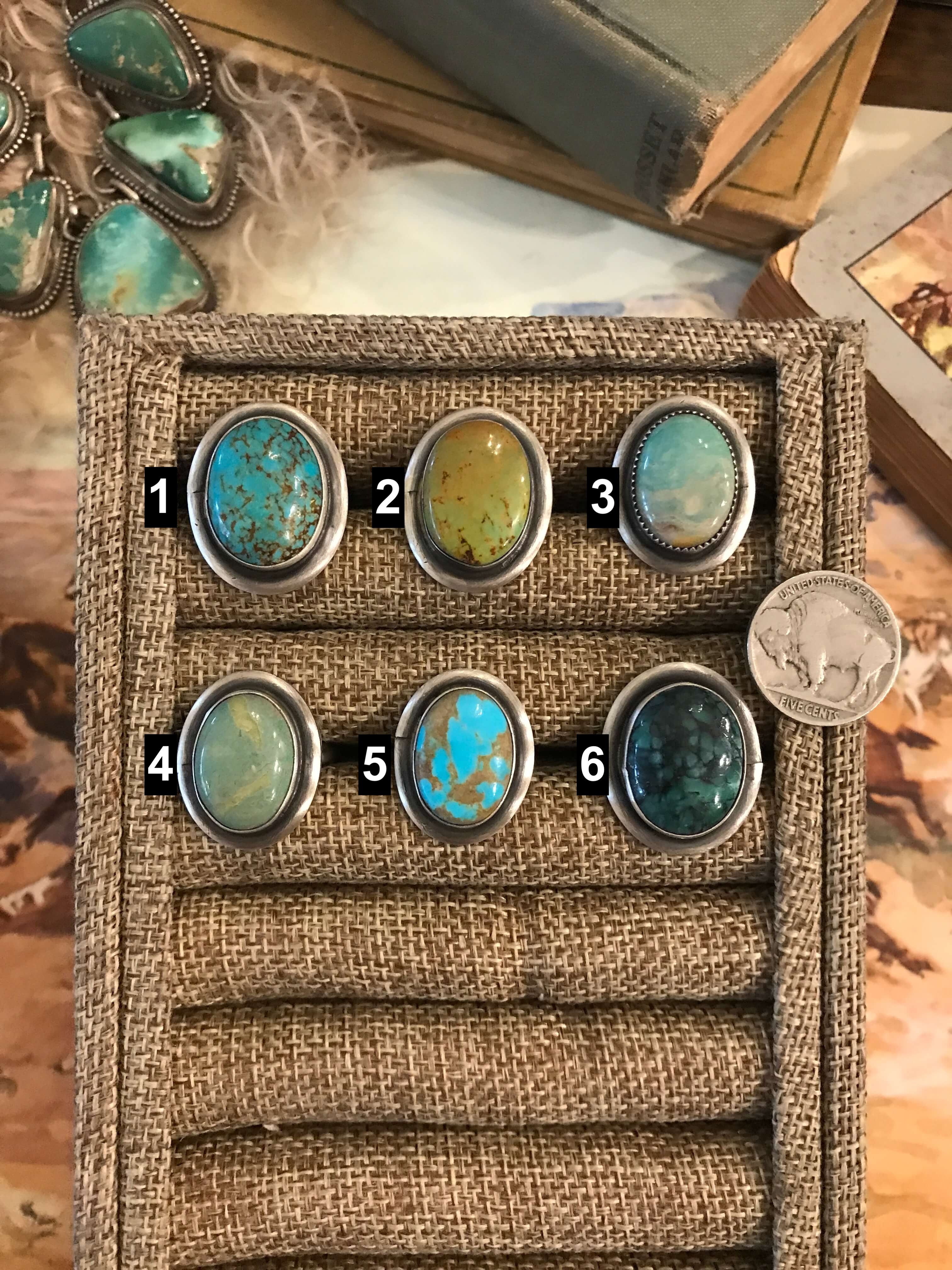 The Christoval Rings-Rings-Calli Co., Turquoise and Silver Jewelry, Native American Handmade, Zuni Tribe, Navajo Tribe, Brock Texas