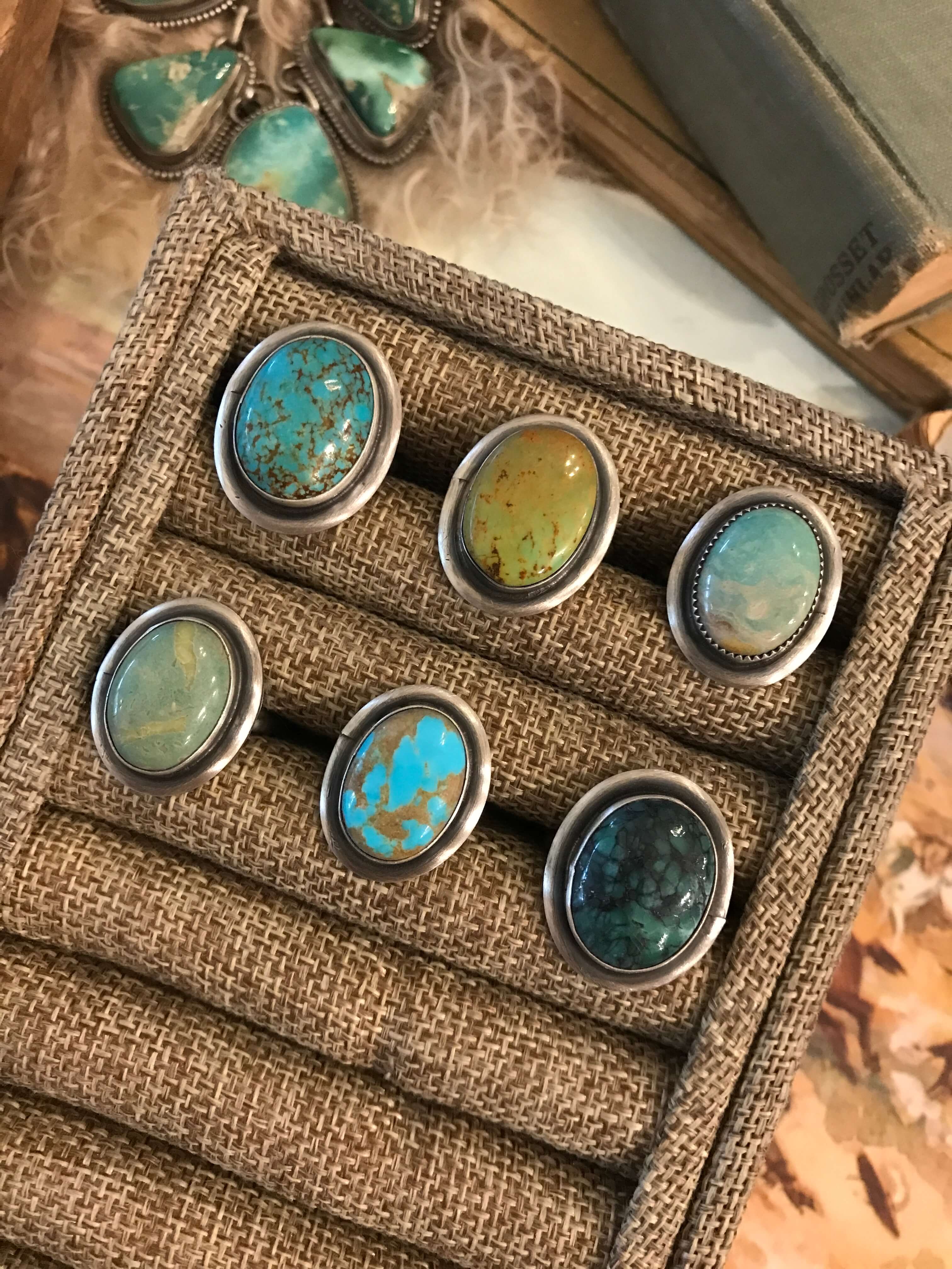 The Christoval Rings-Rings-Calli Co., Turquoise and Silver Jewelry, Native American Handmade, Zuni Tribe, Navajo Tribe, Brock Texas