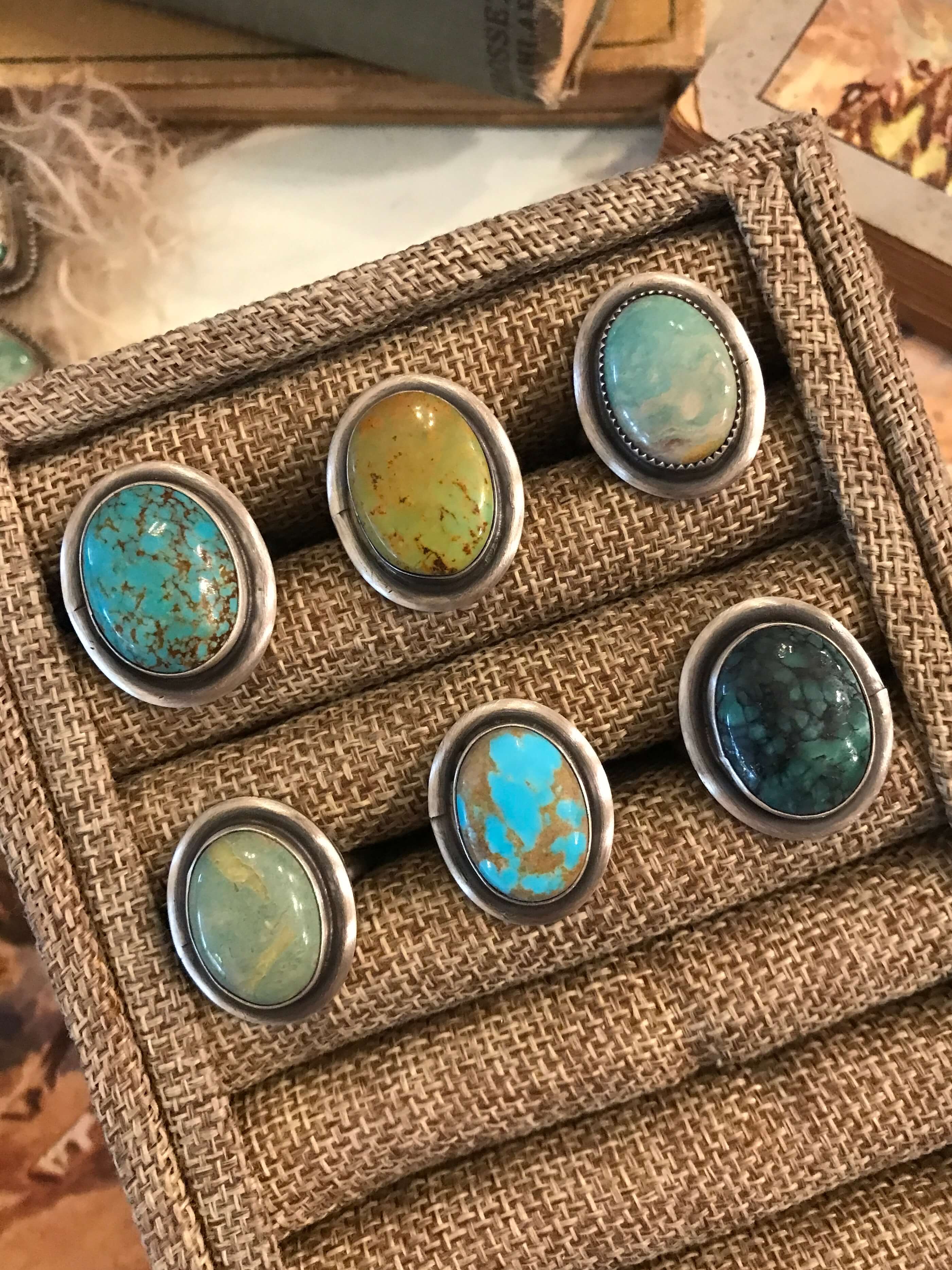 The Christoval Rings-Rings-Calli Co., Turquoise and Silver Jewelry, Native American Handmade, Zuni Tribe, Navajo Tribe, Brock Texas