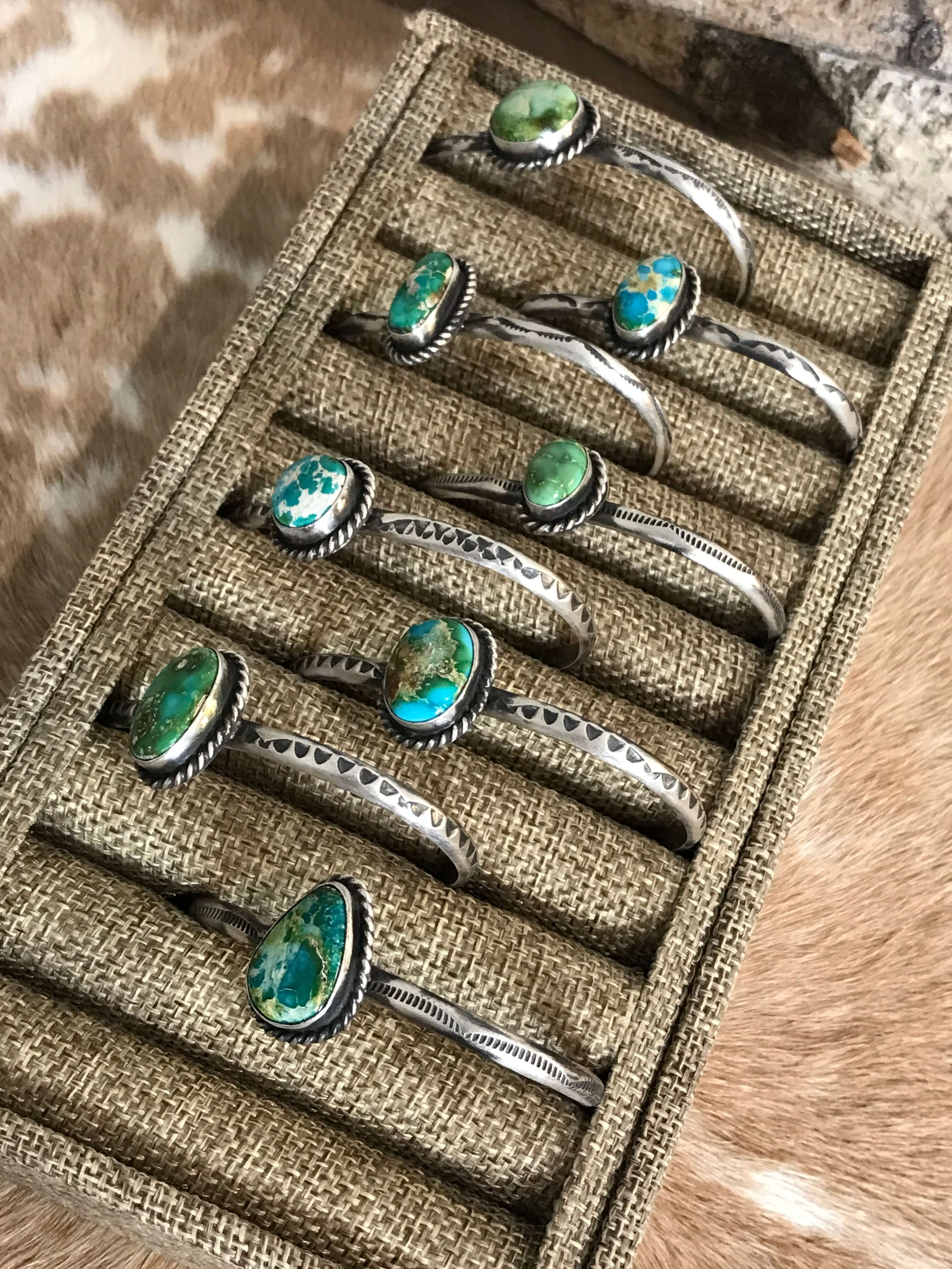 The Harper Cuffs-Bracelets & Cuffs-Calli Co., Turquoise and Silver Jewelry, Native American Handmade, Zuni Tribe, Navajo Tribe, Brock Texas