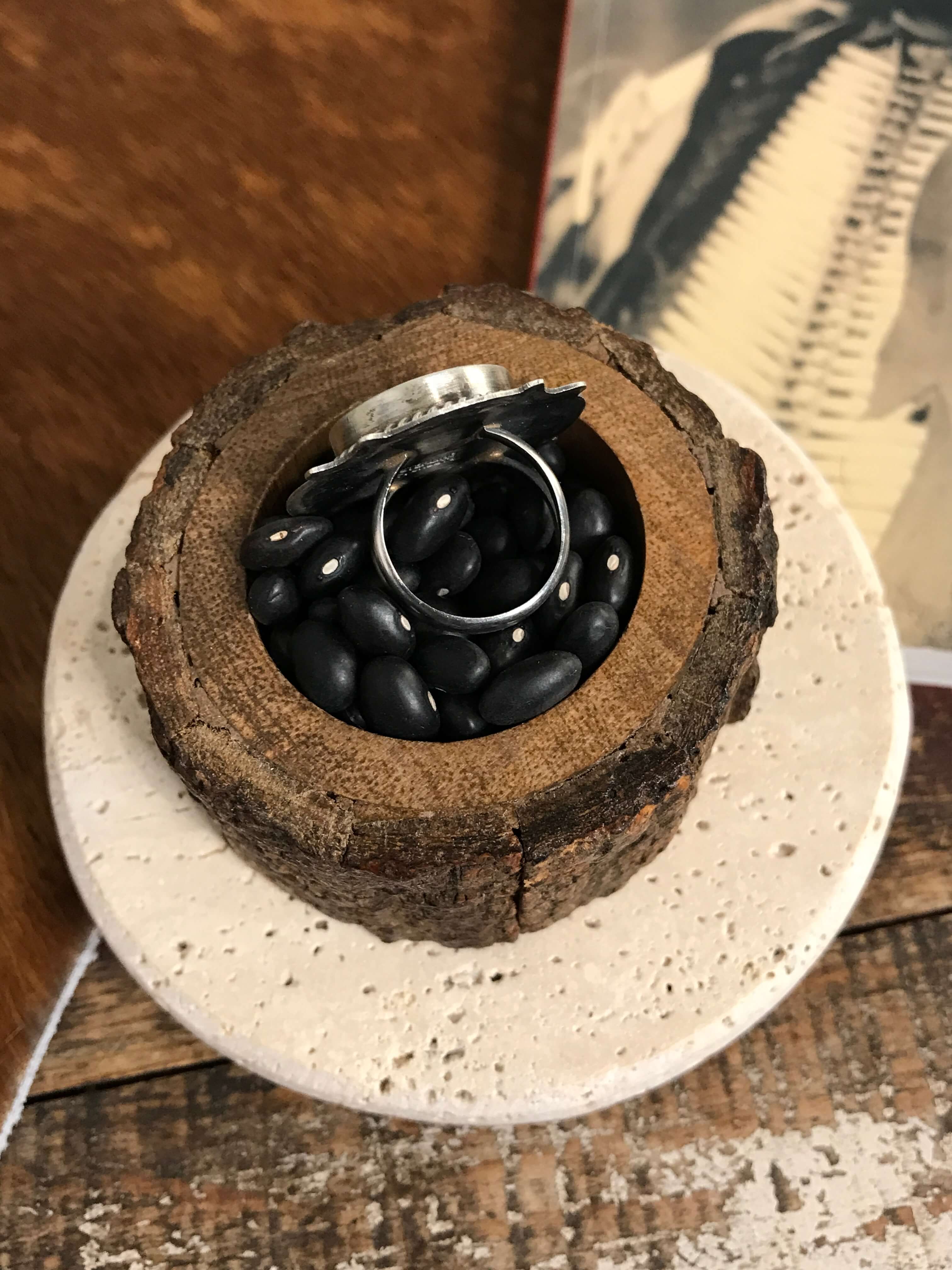 The Whitley Dime Ring, Sz 5.5-Rings-Calli Co., Turquoise and Silver Jewelry, Native American Handmade, Zuni Tribe, Navajo Tribe, Brock Texas