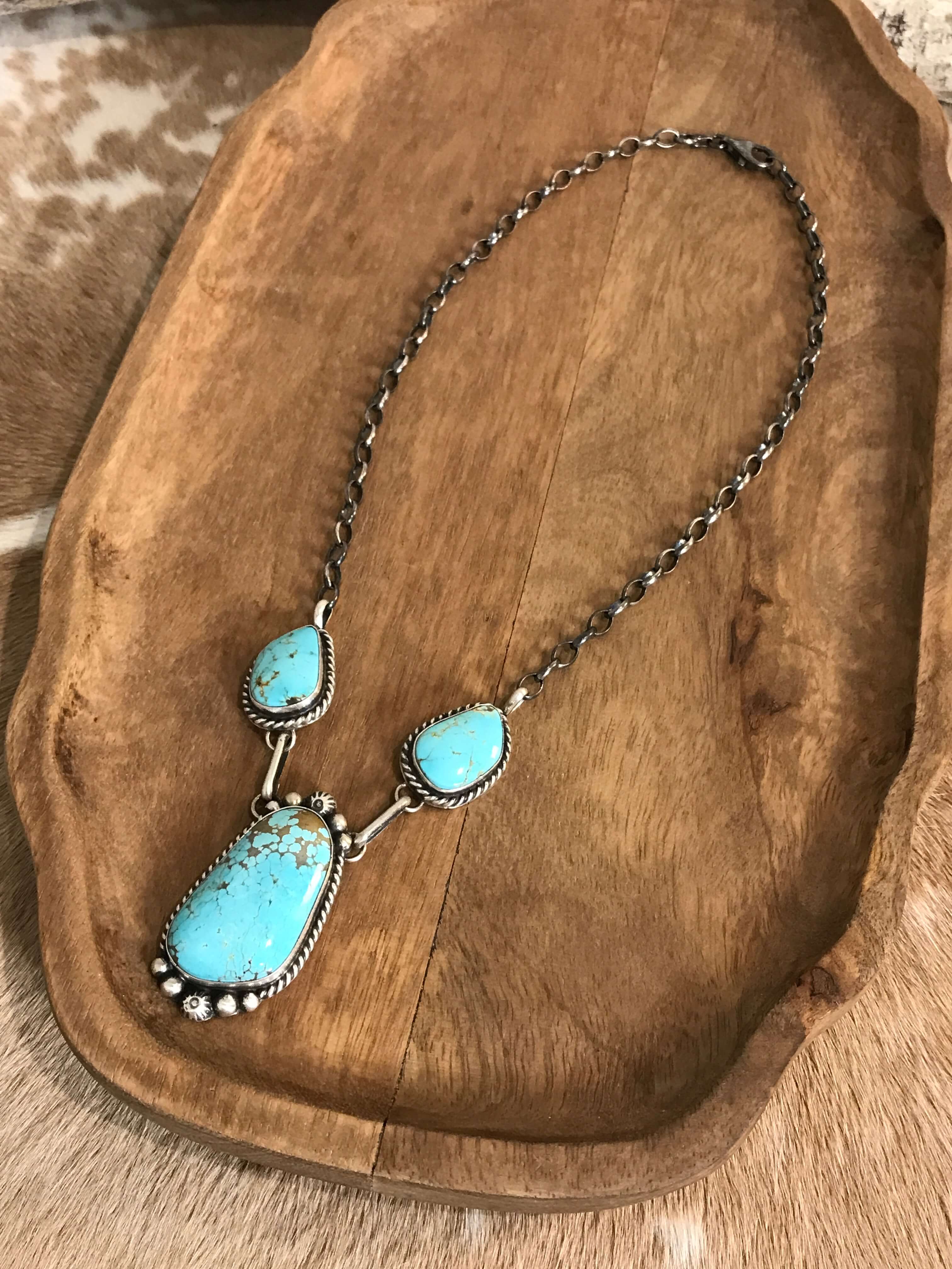 The Bristow Statement Necklace, 3-Necklaces-Calli Co., Turquoise and Silver Jewelry, Native American Handmade, Zuni Tribe, Navajo Tribe, Brock Texas