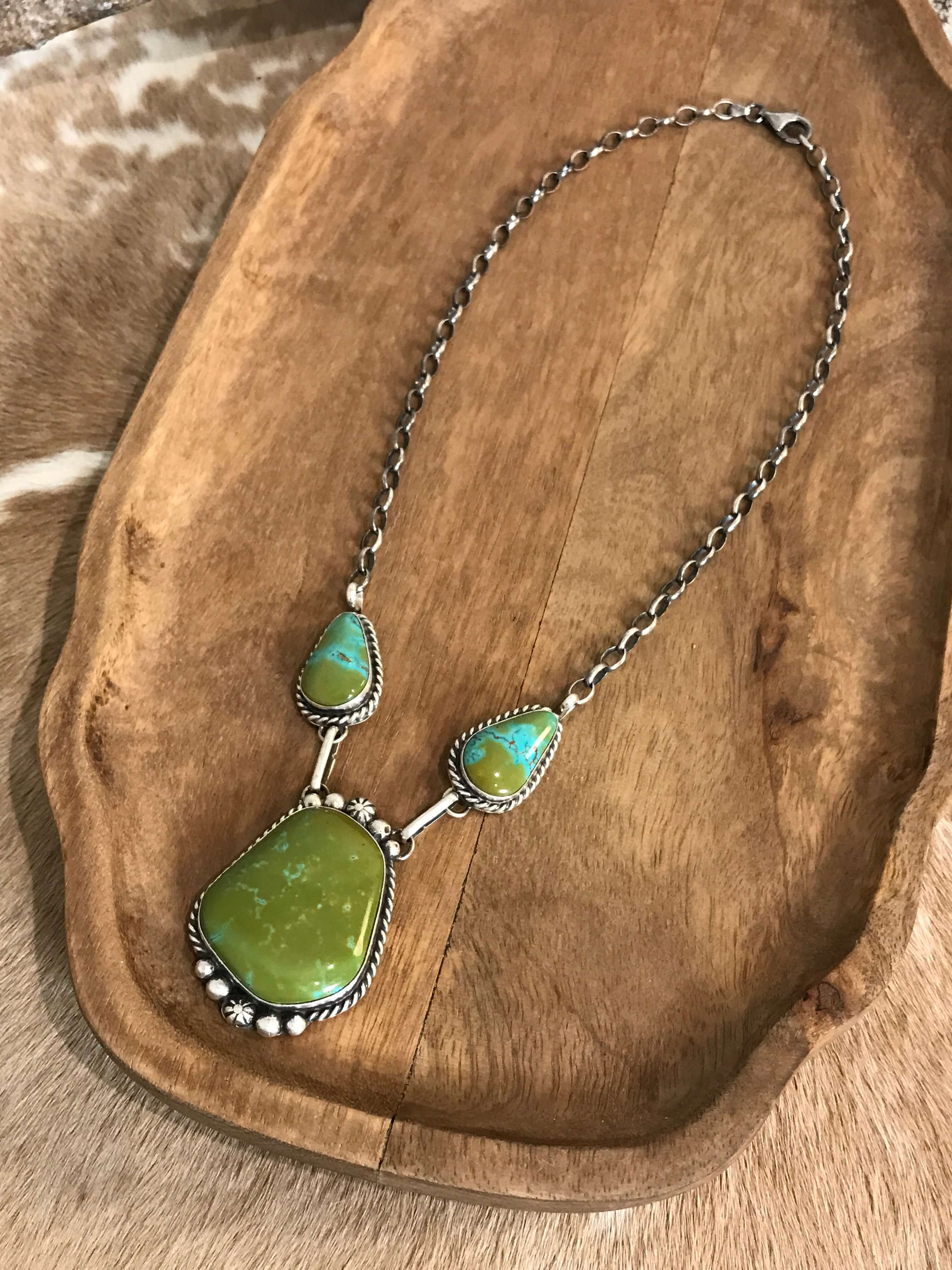 The Bristow Statement Necklace, 4-Necklaces-Calli Co., Turquoise and Silver Jewelry, Native American Handmade, Zuni Tribe, Navajo Tribe, Brock Texas