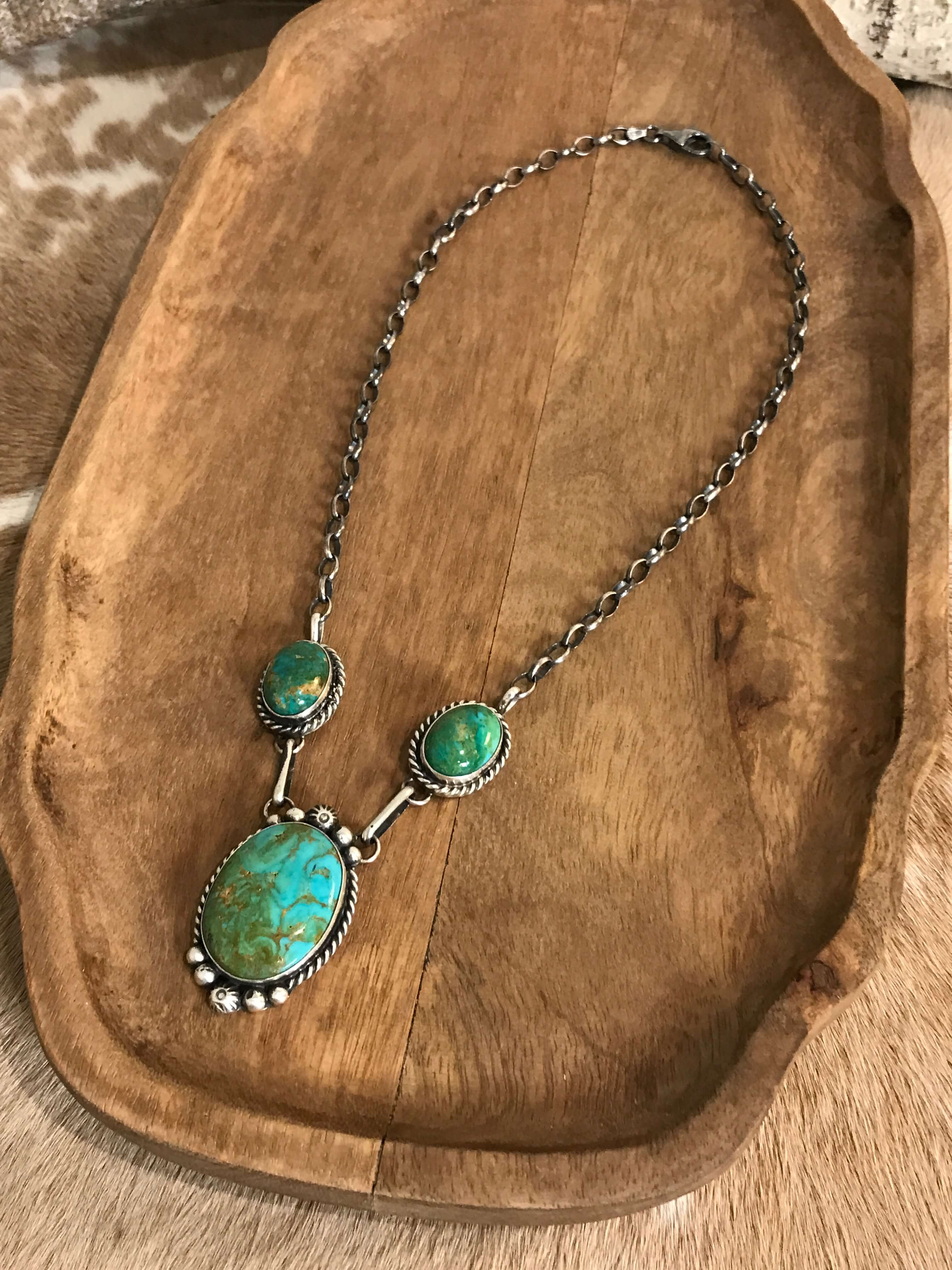 The Bristow Statement Necklace, 6-Necklaces-Calli Co., Turquoise and Silver Jewelry, Native American Handmade, Zuni Tribe, Navajo Tribe, Brock Texas