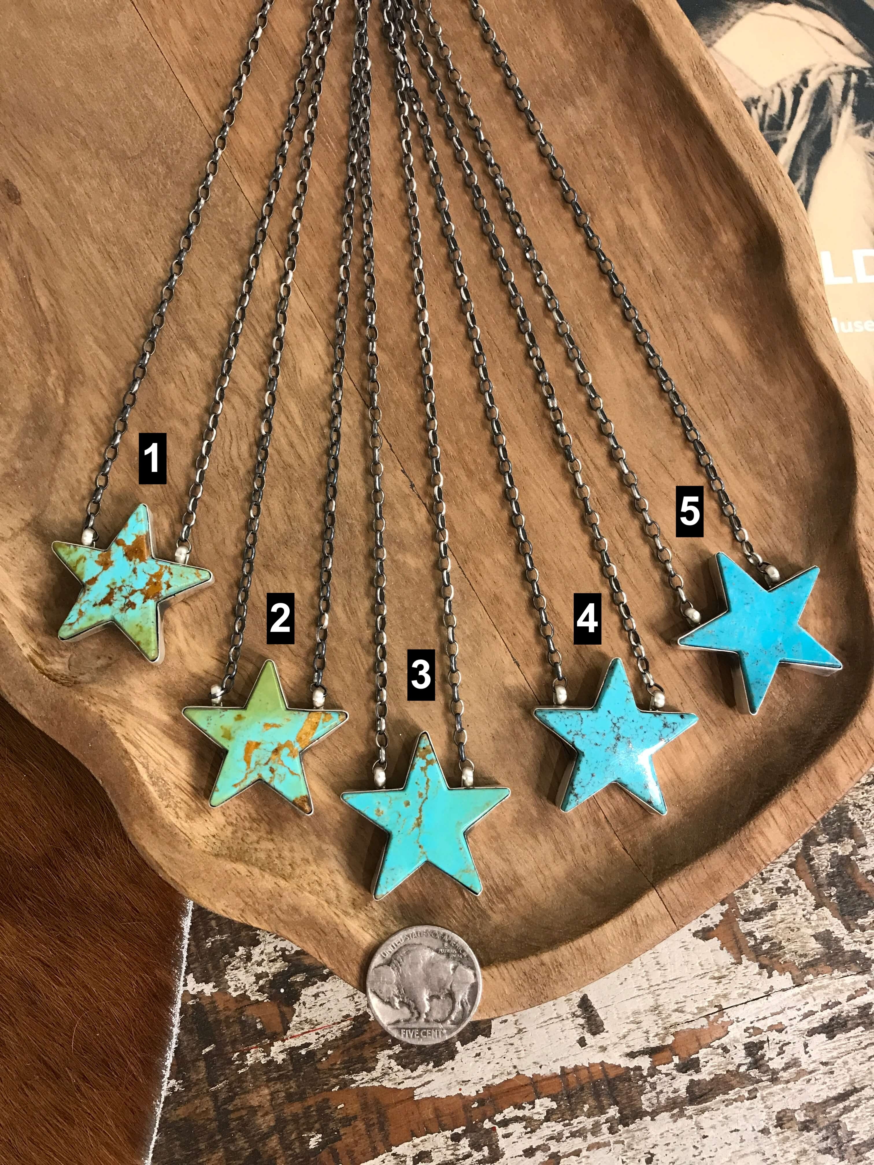 The Starstruck Turquoise Necklaces-Necklaces-Calli Co., Turquoise and Silver Jewelry, Native American Handmade, Zuni Tribe, Navajo Tribe, Brock Texas