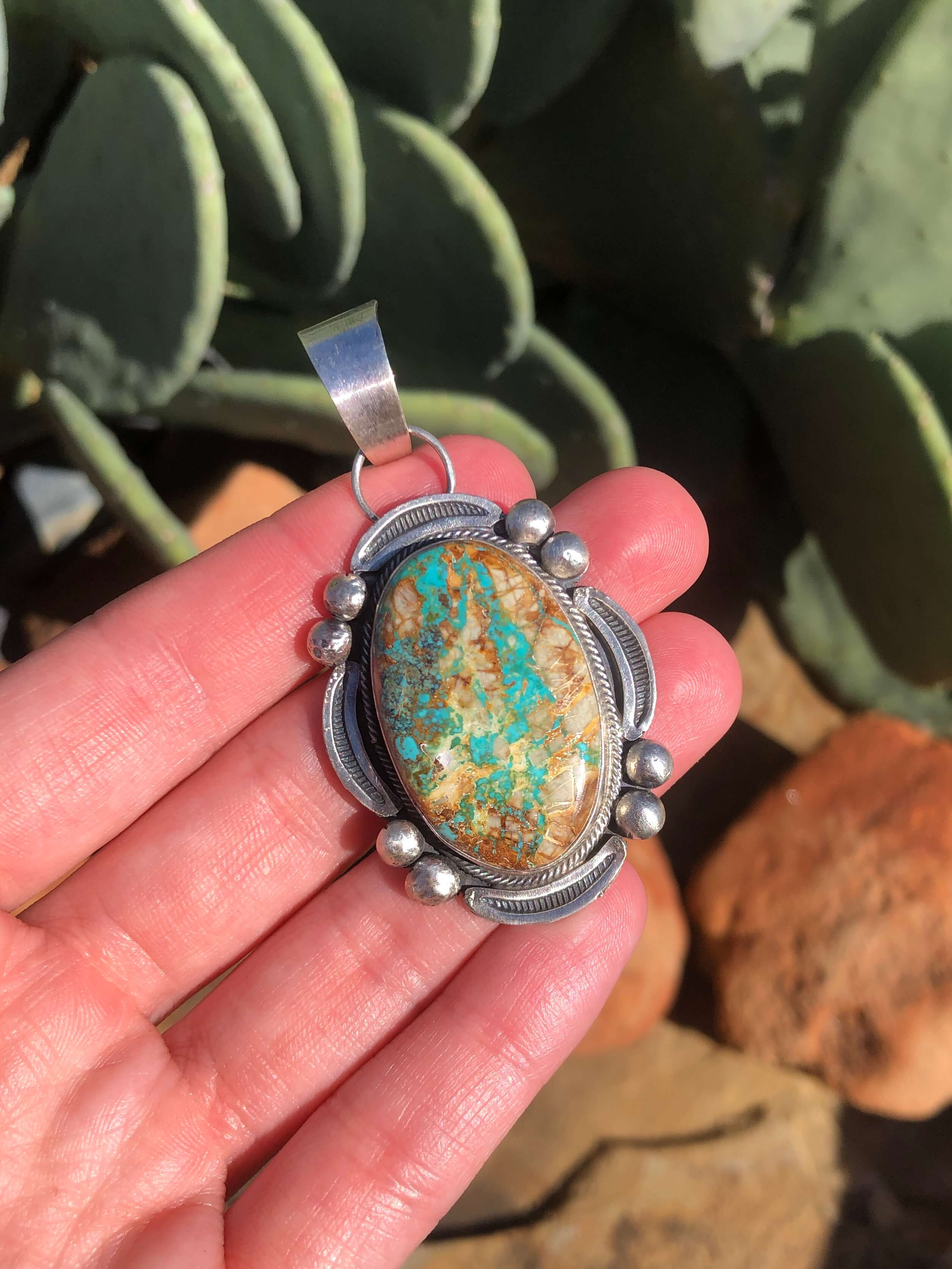 The Cheakamus Pendant, 1-Pendants-Calli Co., Turquoise and Silver Jewelry, Native American Handmade, Zuni Tribe, Navajo Tribe, Brock Texas