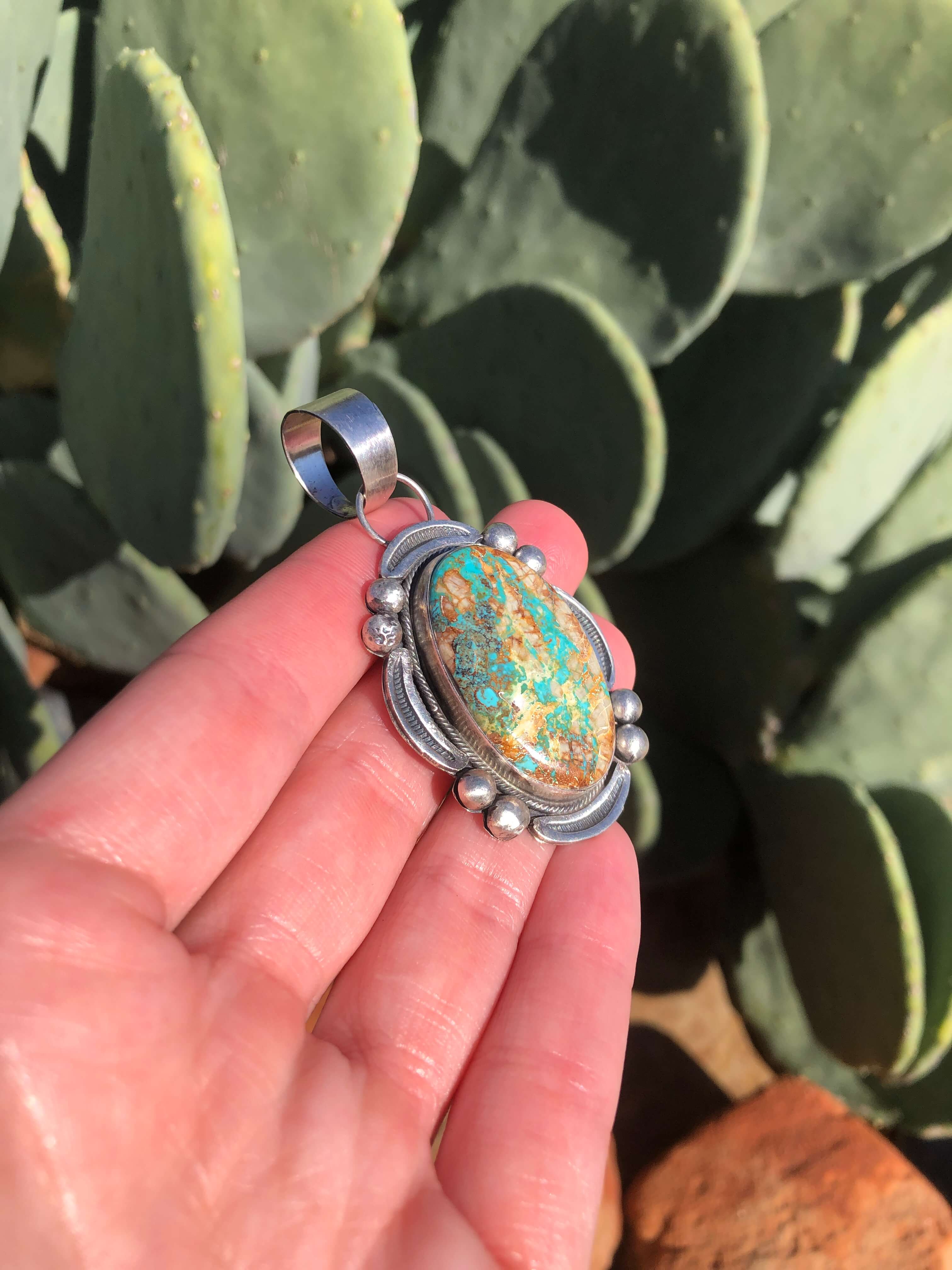 The Cheakamus Pendant, 1-Pendants-Calli Co., Turquoise and Silver Jewelry, Native American Handmade, Zuni Tribe, Navajo Tribe, Brock Texas