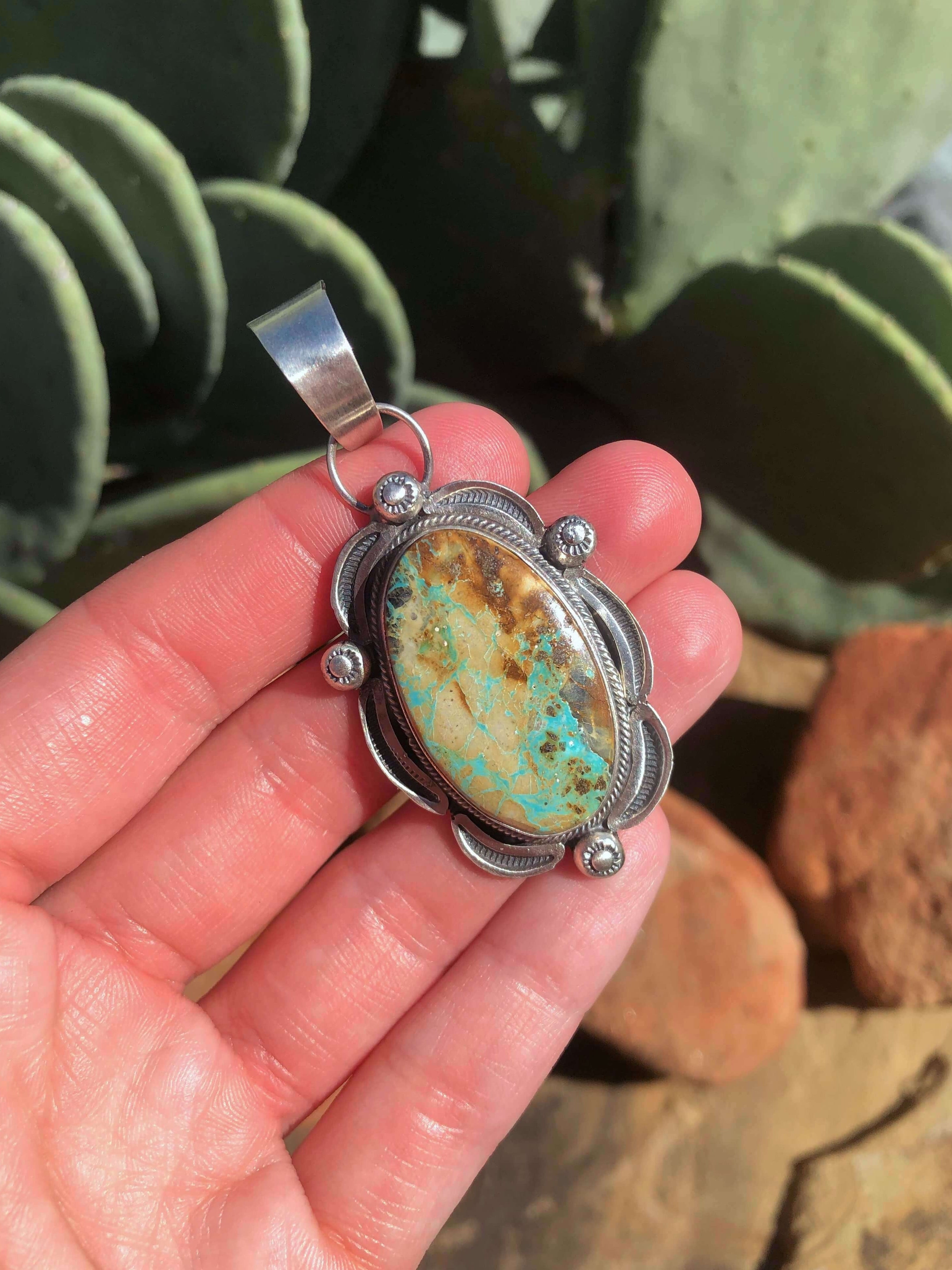 The Cheakamus Pendant, 2-Pendants-Calli Co., Turquoise and Silver Jewelry, Native American Handmade, Zuni Tribe, Navajo Tribe, Brock Texas