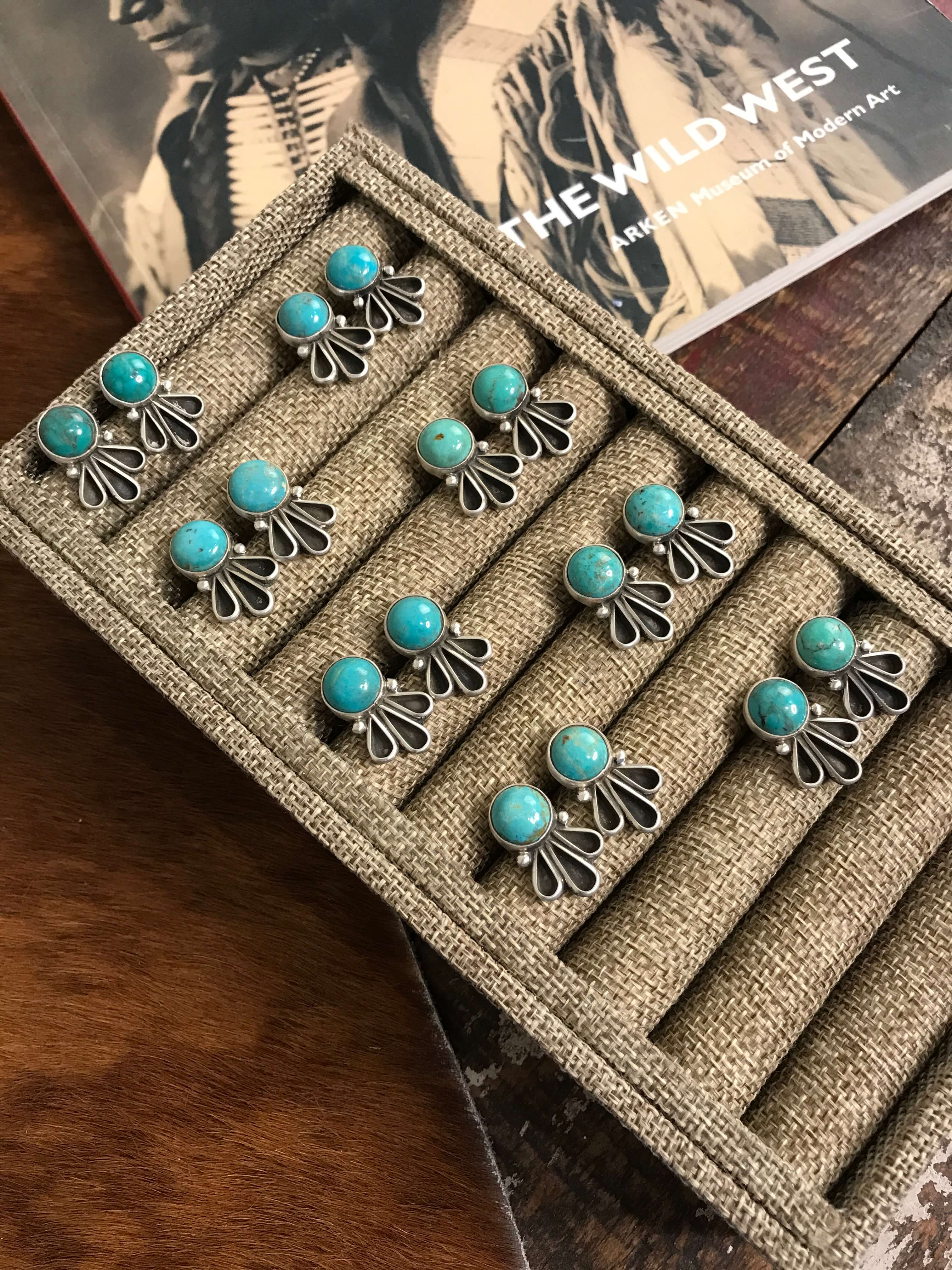 The Gala Earrings-Earrings-Calli Co., Turquoise and Silver Jewelry, Native American Handmade, Zuni Tribe, Navajo Tribe, Brock Texas