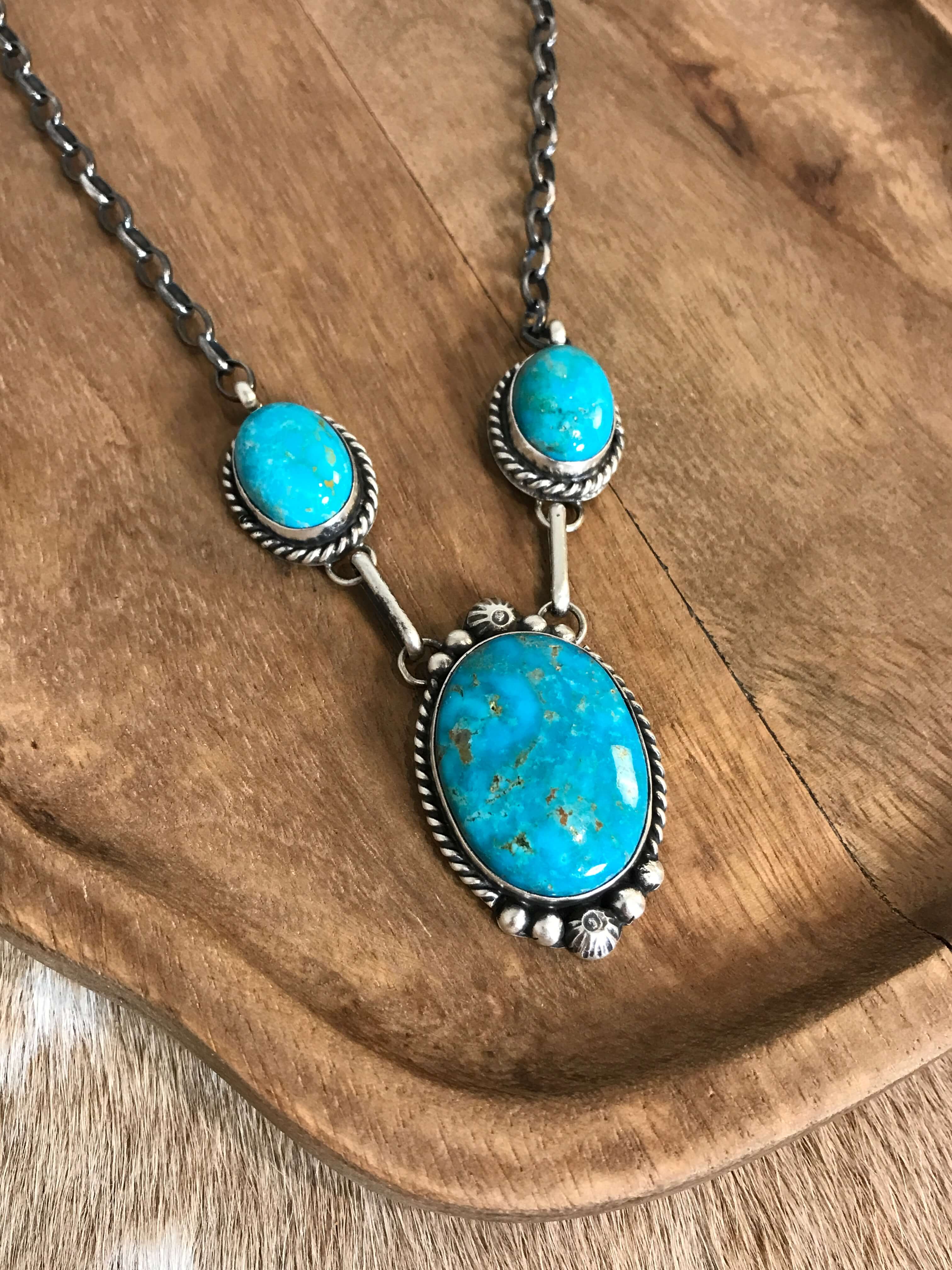 The Bristow Statement Necklace, 19-Necklaces-Calli Co., Turquoise and Silver Jewelry, Native American Handmade, Zuni Tribe, Navajo Tribe, Brock Texas