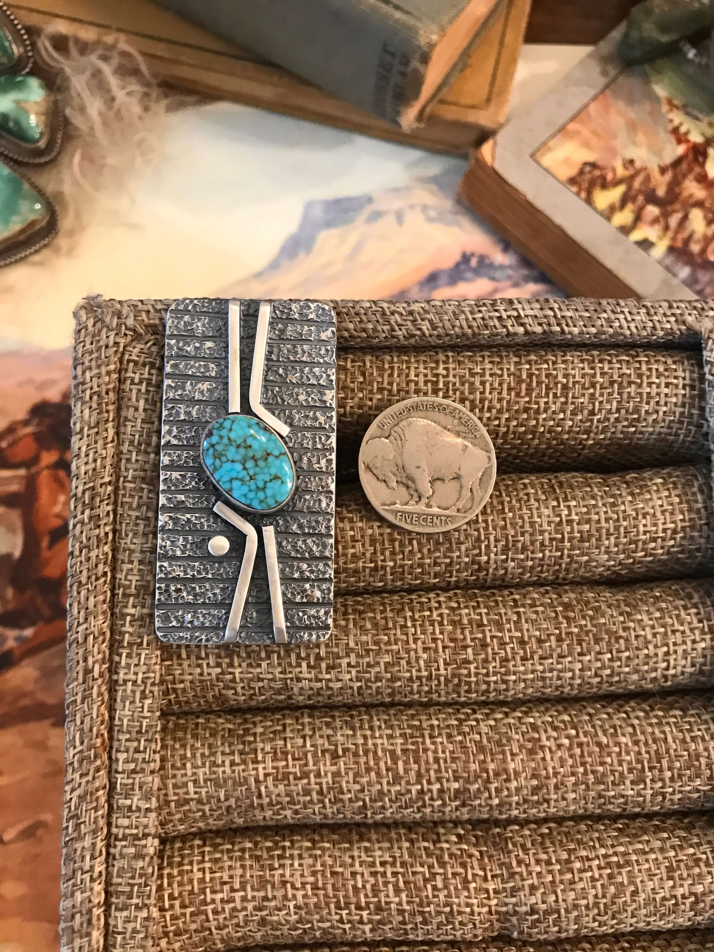 The Flat Creek Turquoise Ring 2, Sz. 7-Rings-Calli Co., Turquoise and Silver Jewelry, Native American Handmade, Zuni Tribe, Navajo Tribe, Brock Texas