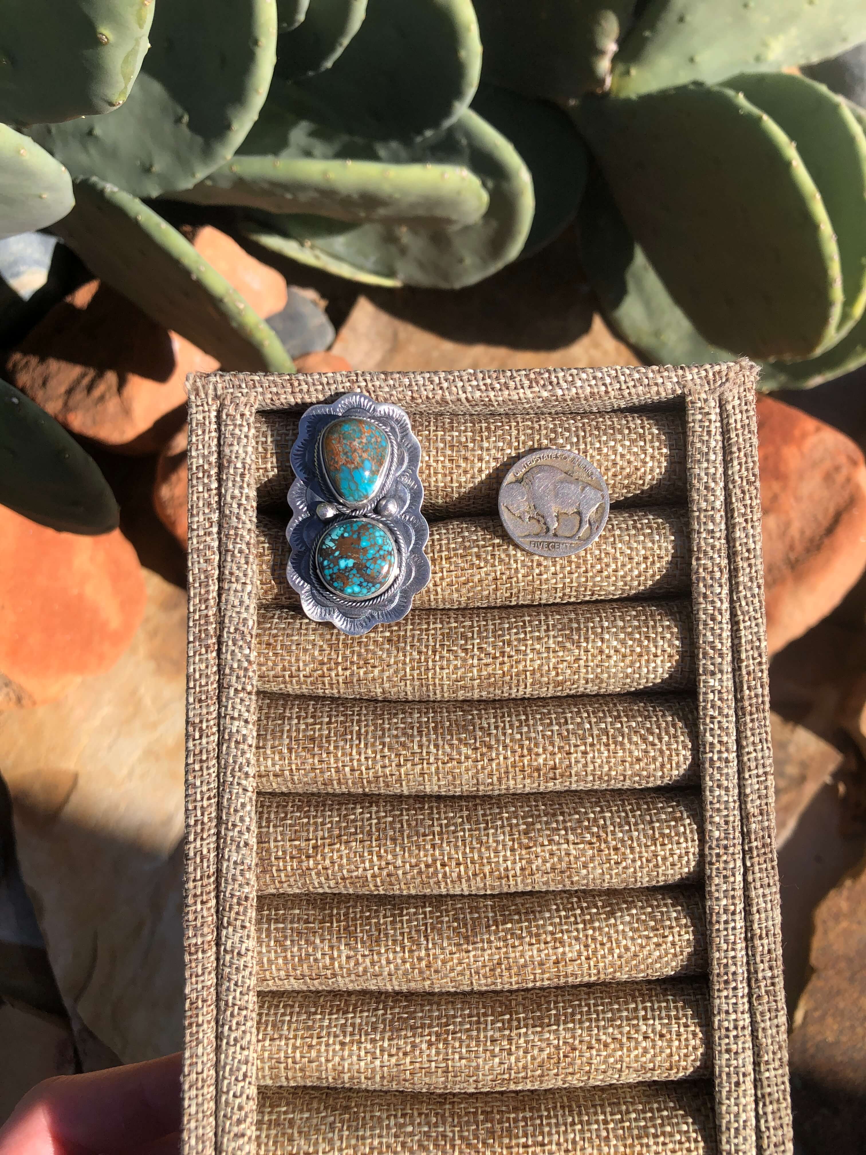 The Lexington Ring 1, Adjustable-Rings-Calli Co., Turquoise and Silver Jewelry, Native American Handmade, Zuni Tribe, Navajo Tribe, Brock Texas
