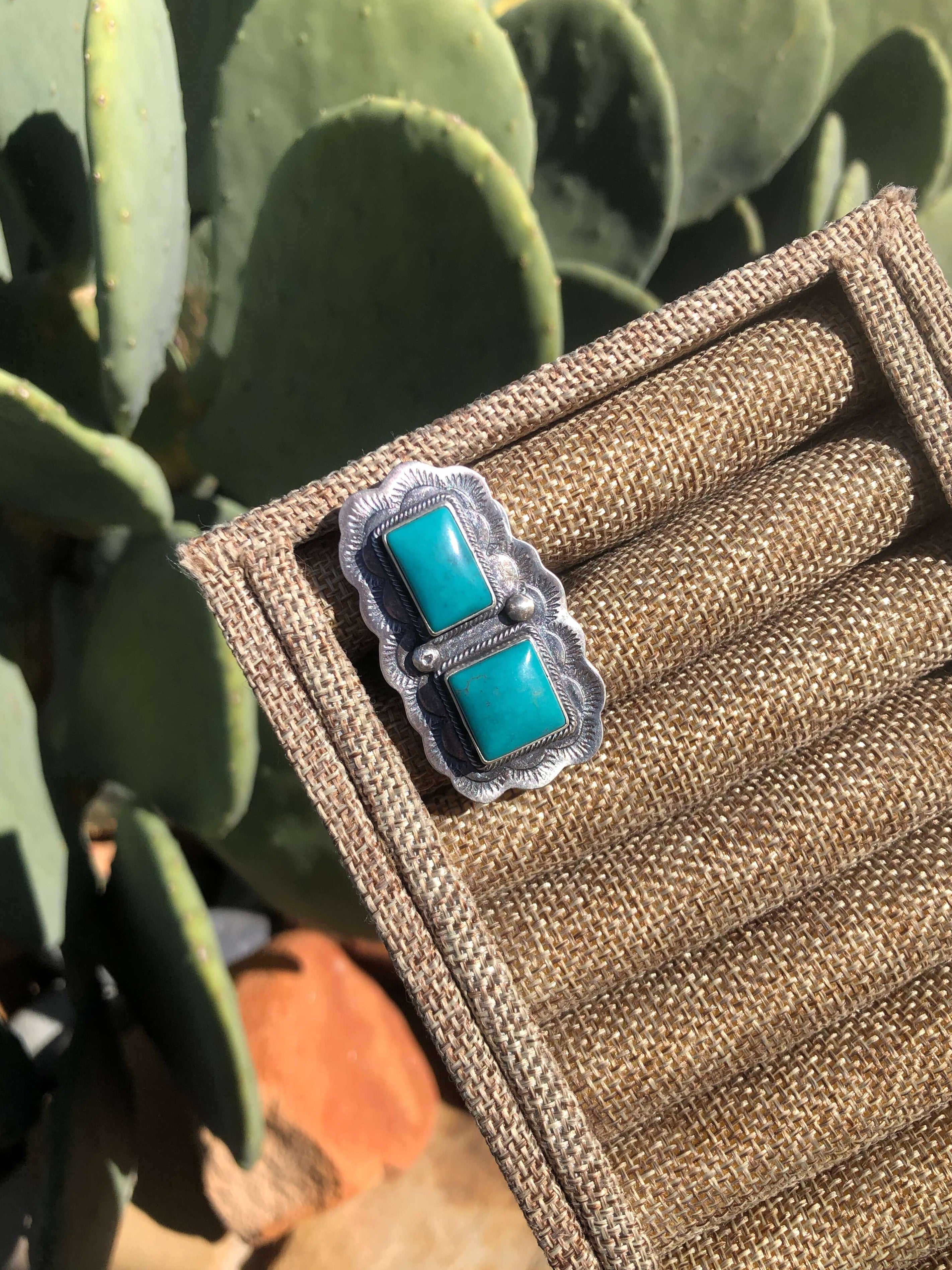 The Lexington Ring 2, Adjustable-Rings-Calli Co., Turquoise and Silver Jewelry, Native American Handmade, Zuni Tribe, Navajo Tribe, Brock Texas