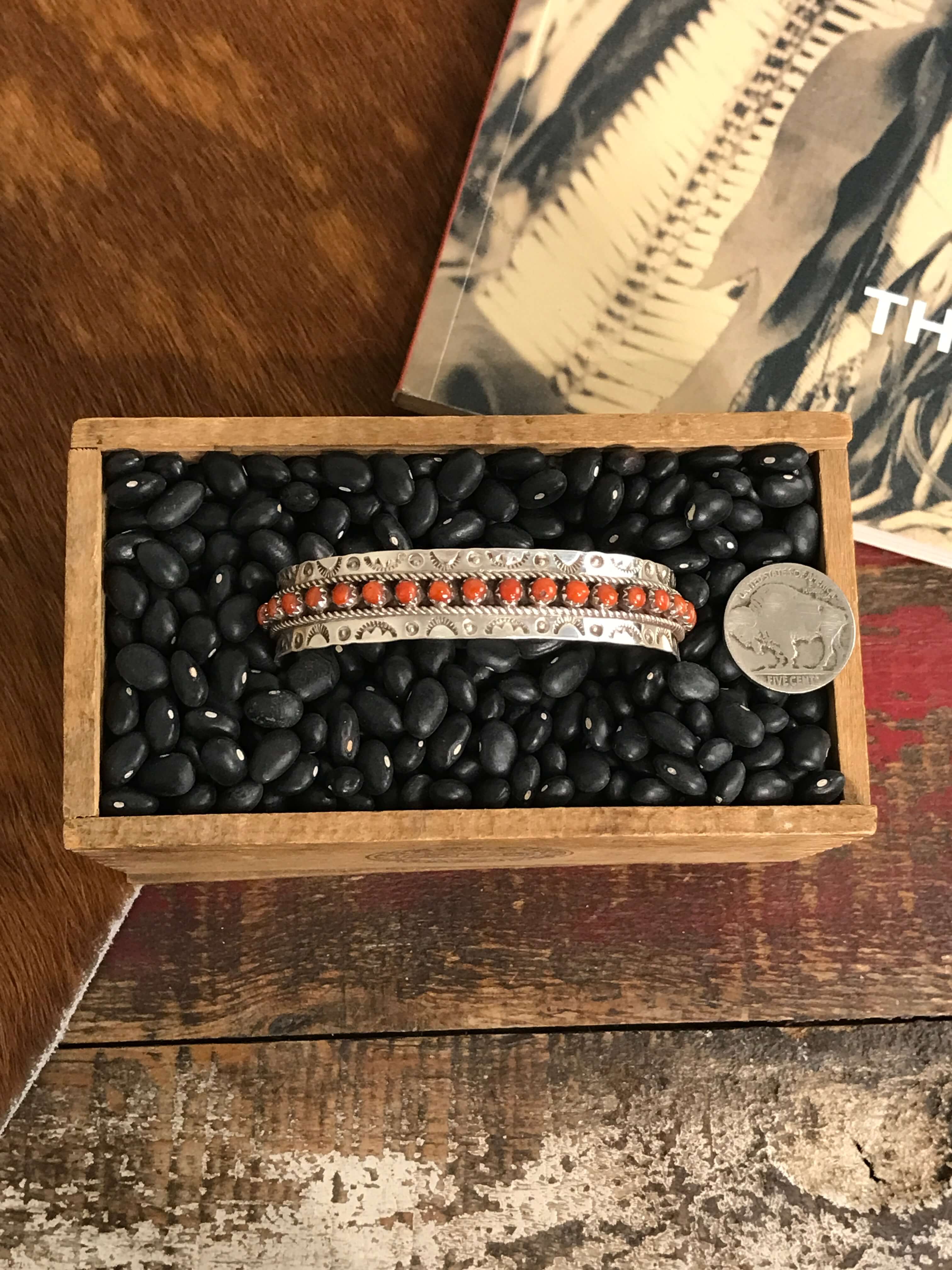 The Roscoe Coral Cuff-Bracelets & Cuffs-Calli Co., Turquoise and Silver Jewelry, Native American Handmade, Zuni Tribe, Navajo Tribe, Brock Texas