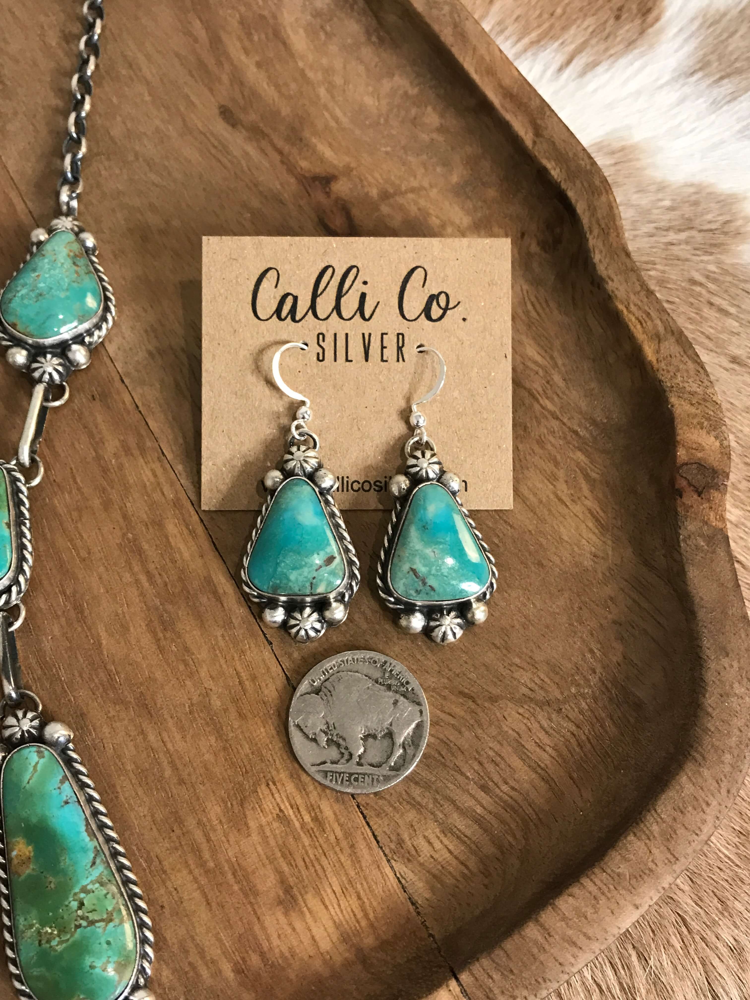 The Copeland Lariat Necklace Set, 26-Necklaces-Calli Co., Turquoise and Silver Jewelry, Native American Handmade, Zuni Tribe, Navajo Tribe, Brock Texas