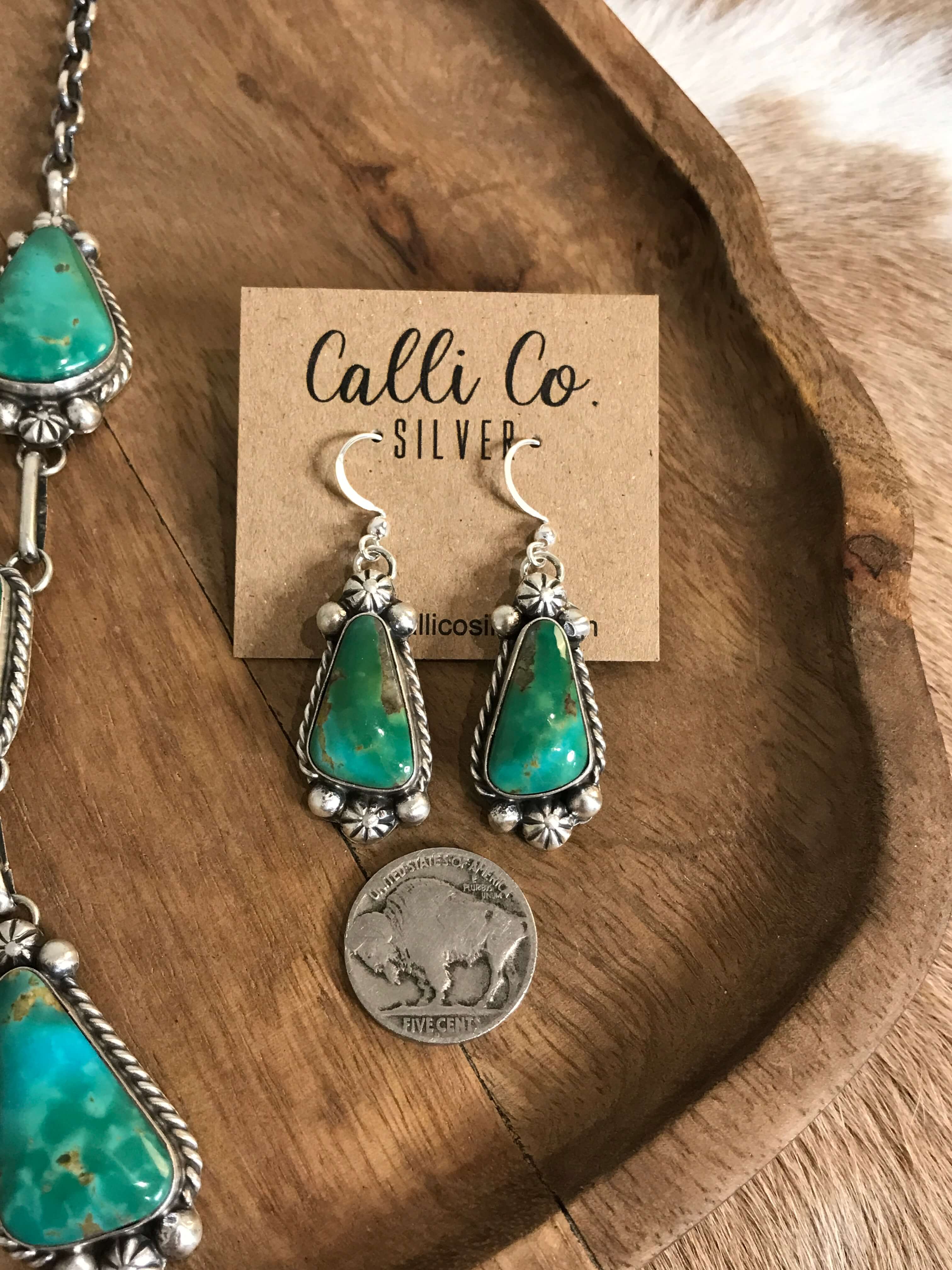 The Copeland Lariat Necklace Set, 27-Necklaces-Calli Co., Turquoise and Silver Jewelry, Native American Handmade, Zuni Tribe, Navajo Tribe, Brock Texas