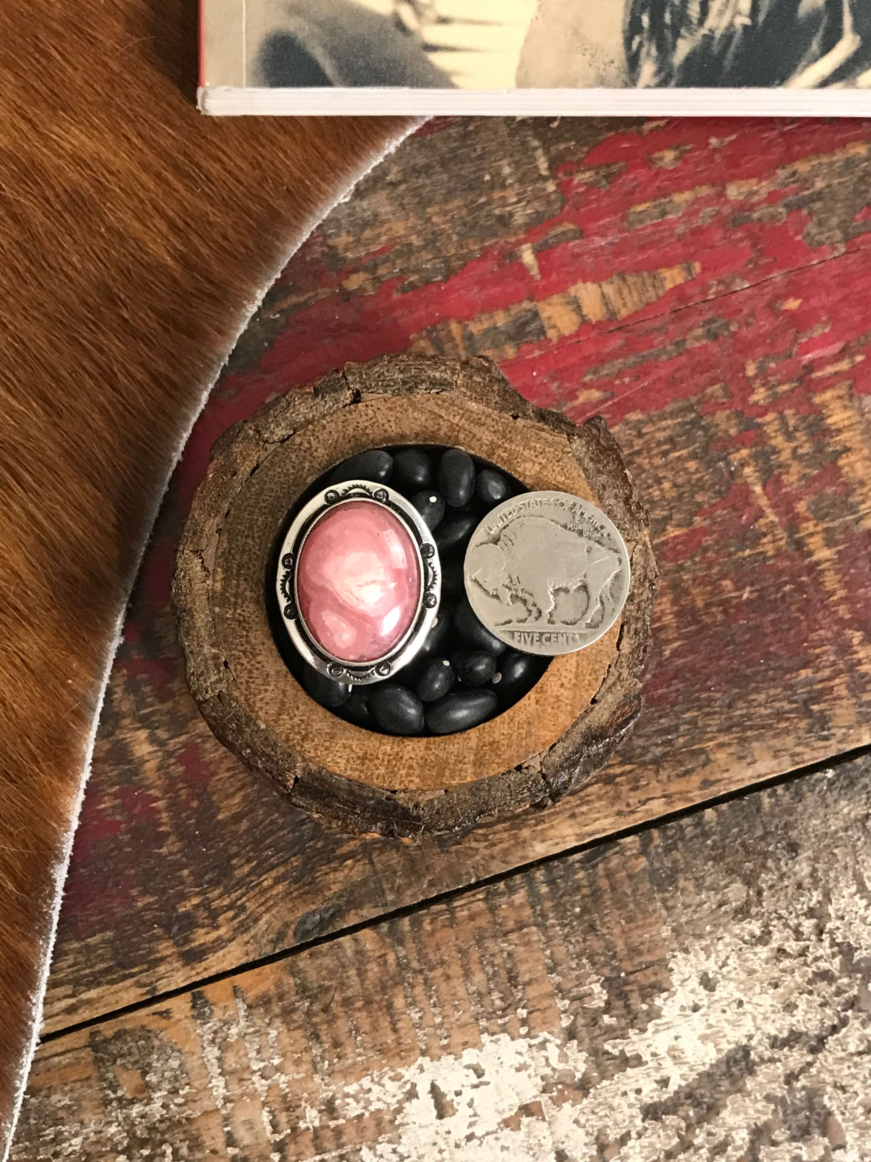 The Magnolia Ring, Sz 6-Rings-Calli Co., Turquoise and Silver Jewelry, Native American Handmade, Zuni Tribe, Navajo Tribe, Brock Texas