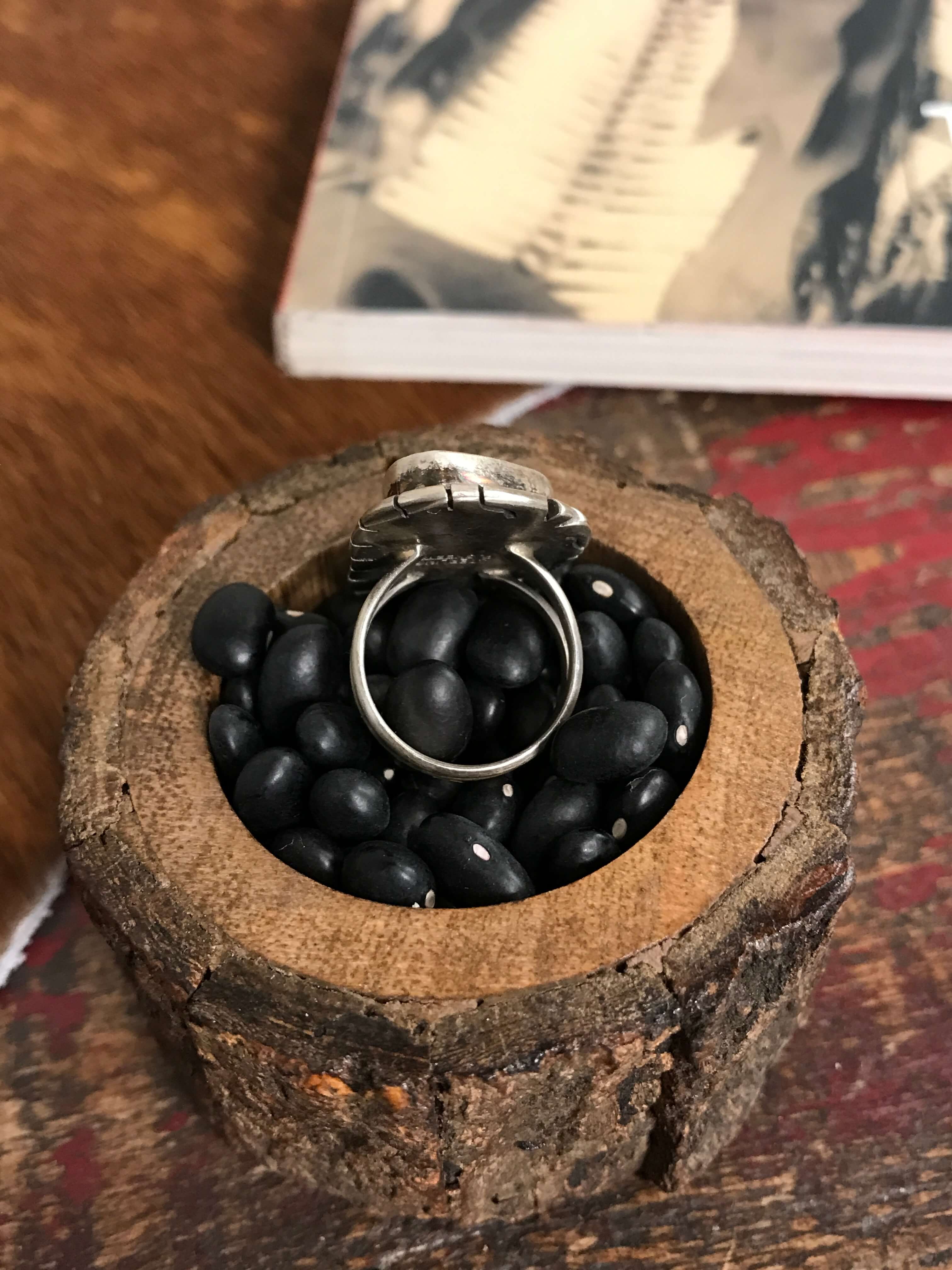 The Cassia Ring, Sz 5-Rings-Calli Co., Turquoise and Silver Jewelry, Native American Handmade, Zuni Tribe, Navajo Tribe, Brock Texas