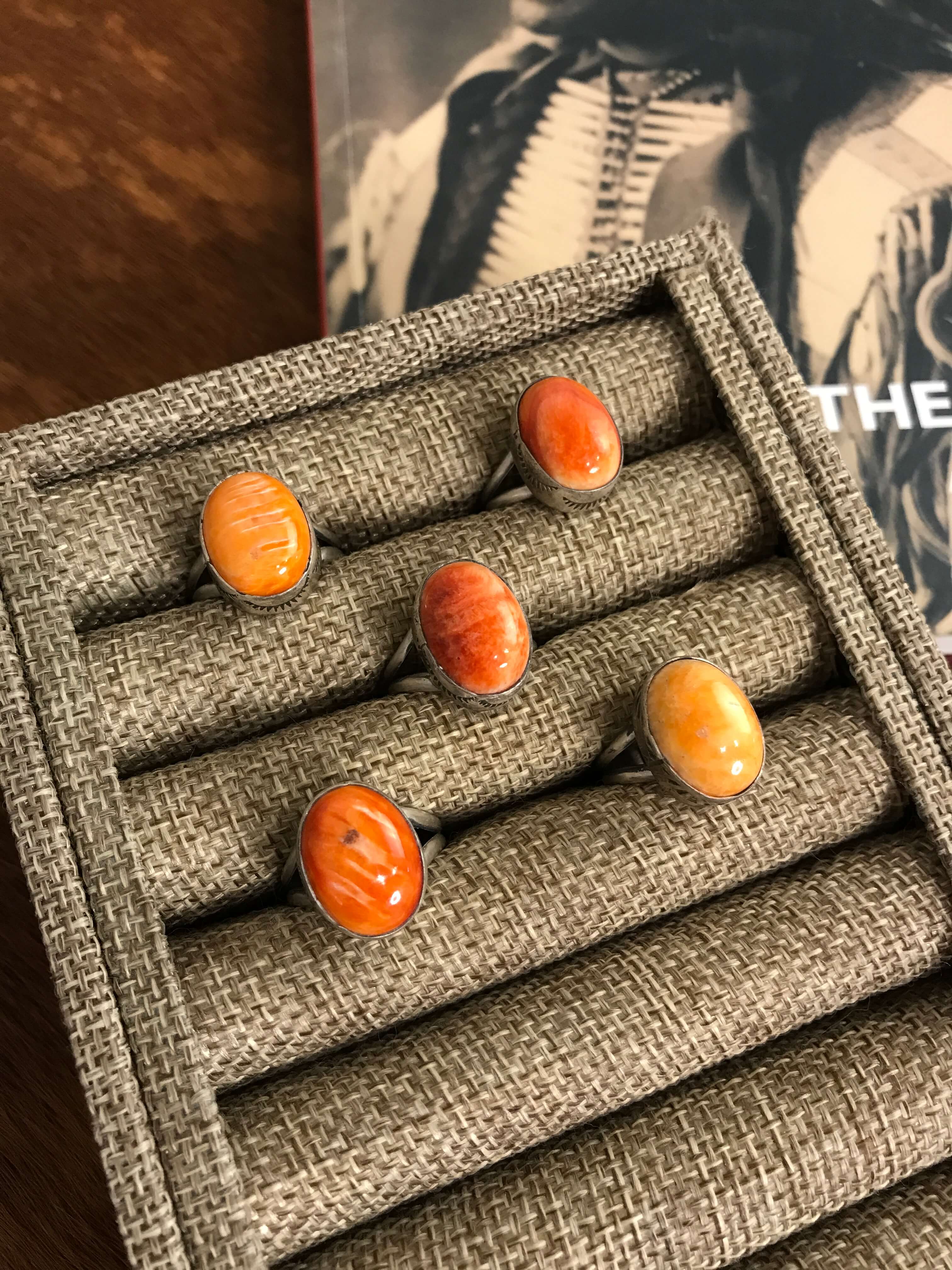 The Faye Rings, Sz 7.5-Rings-Calli Co., Turquoise and Silver Jewelry, Native American Handmade, Zuni Tribe, Navajo Tribe, Brock Texas