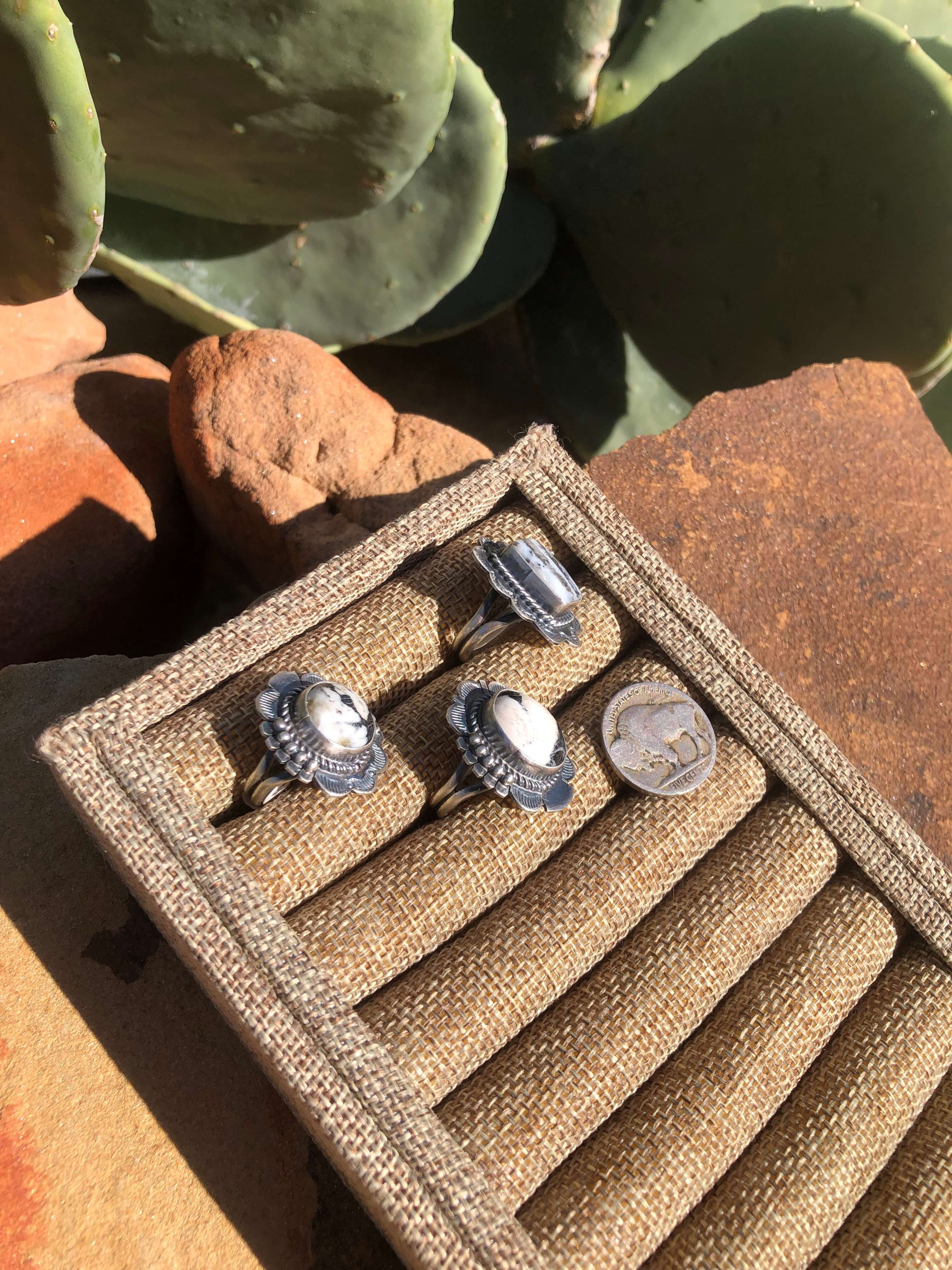 The Hulen Rings-Rings-Calli Co., Turquoise and Silver Jewelry, Native American Handmade, Zuni Tribe, Navajo Tribe, Brock Texas