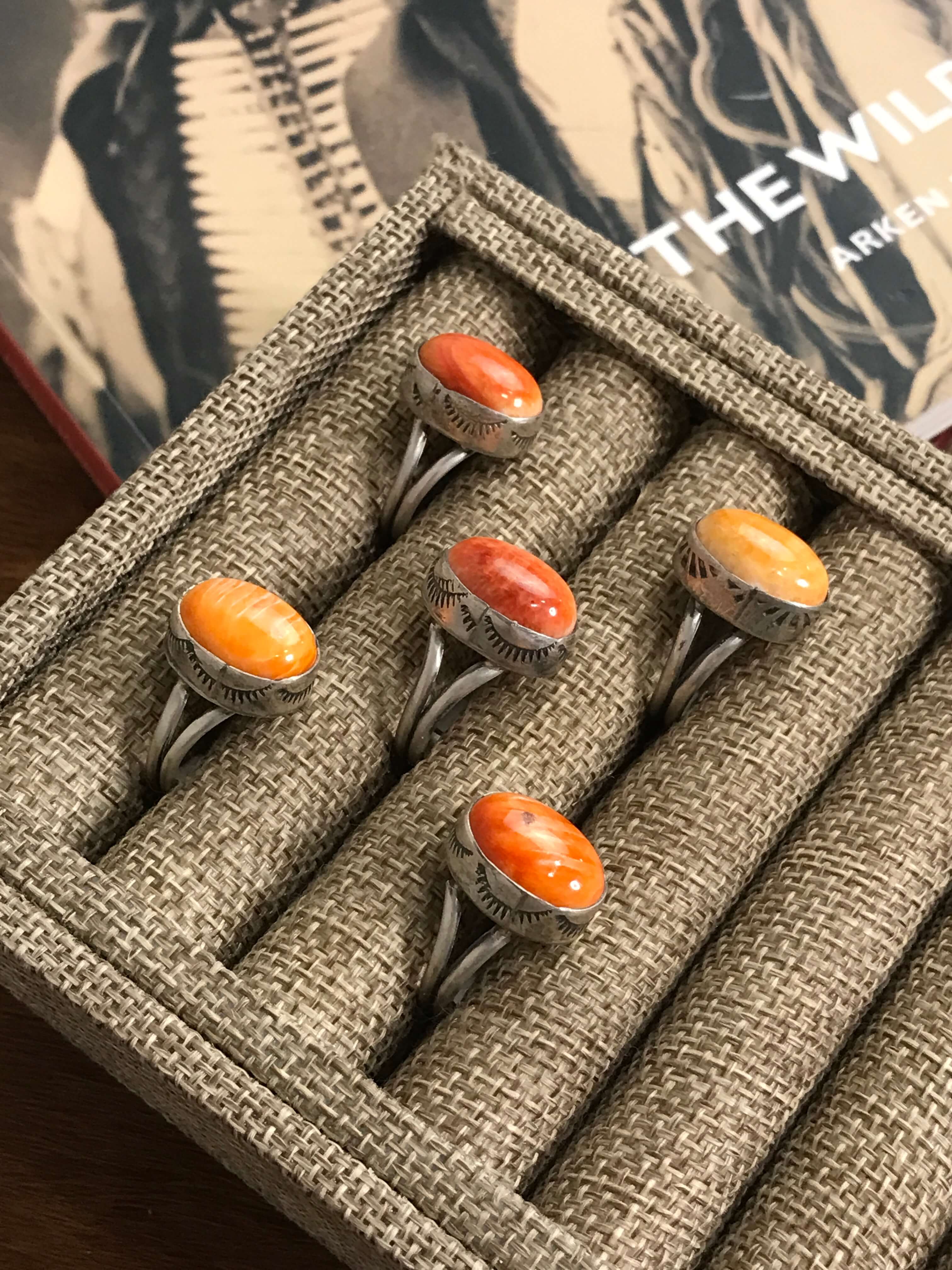 The Faye Rings, Sz 7.5-Rings-Calli Co., Turquoise and Silver Jewelry, Native American Handmade, Zuni Tribe, Navajo Tribe, Brock Texas