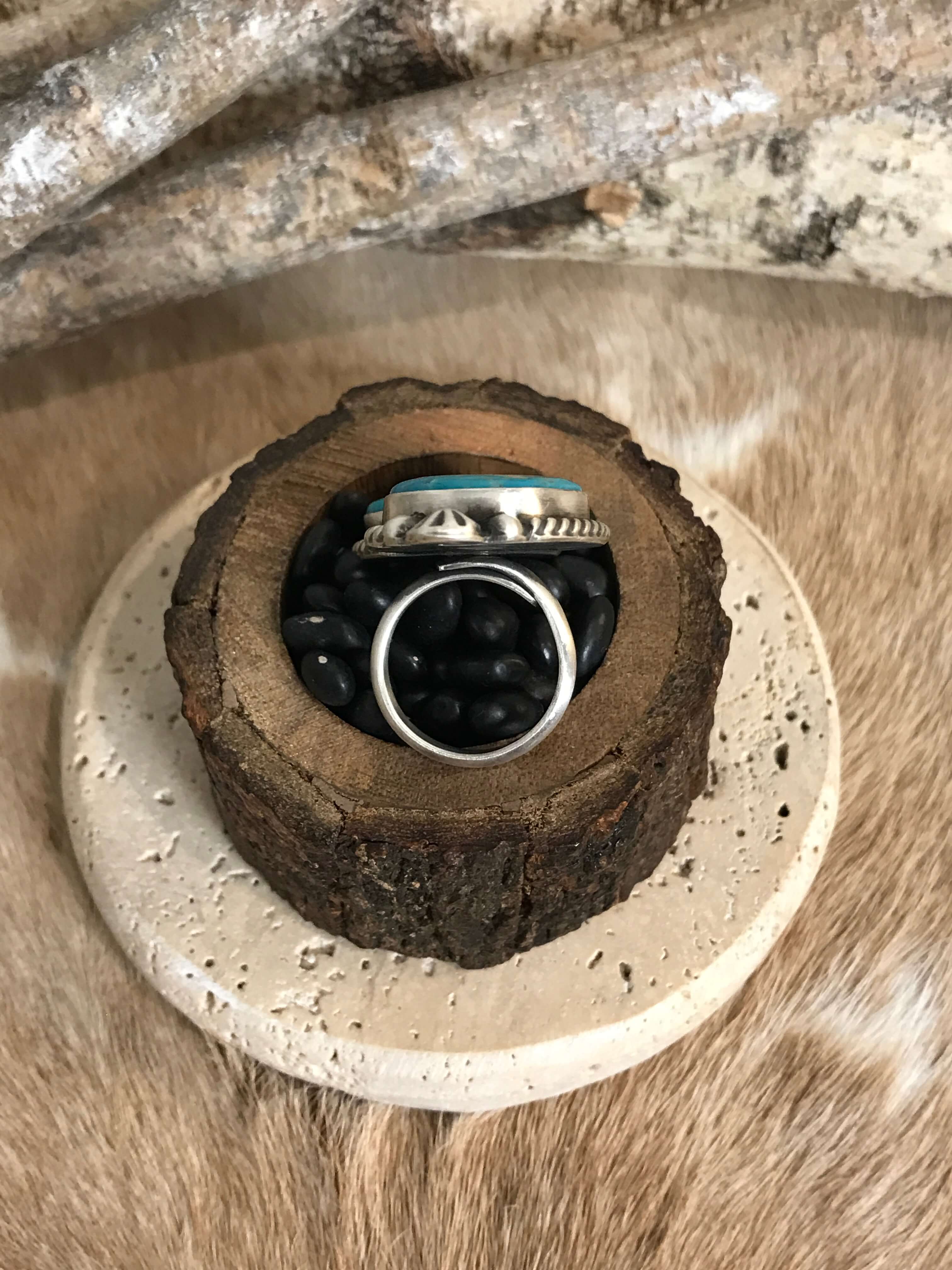 The Casa Loma Adjustable Ring, 2-Rings-Calli Co., Turquoise and Silver Jewelry, Native American Handmade, Zuni Tribe, Navajo Tribe, Brock Texas