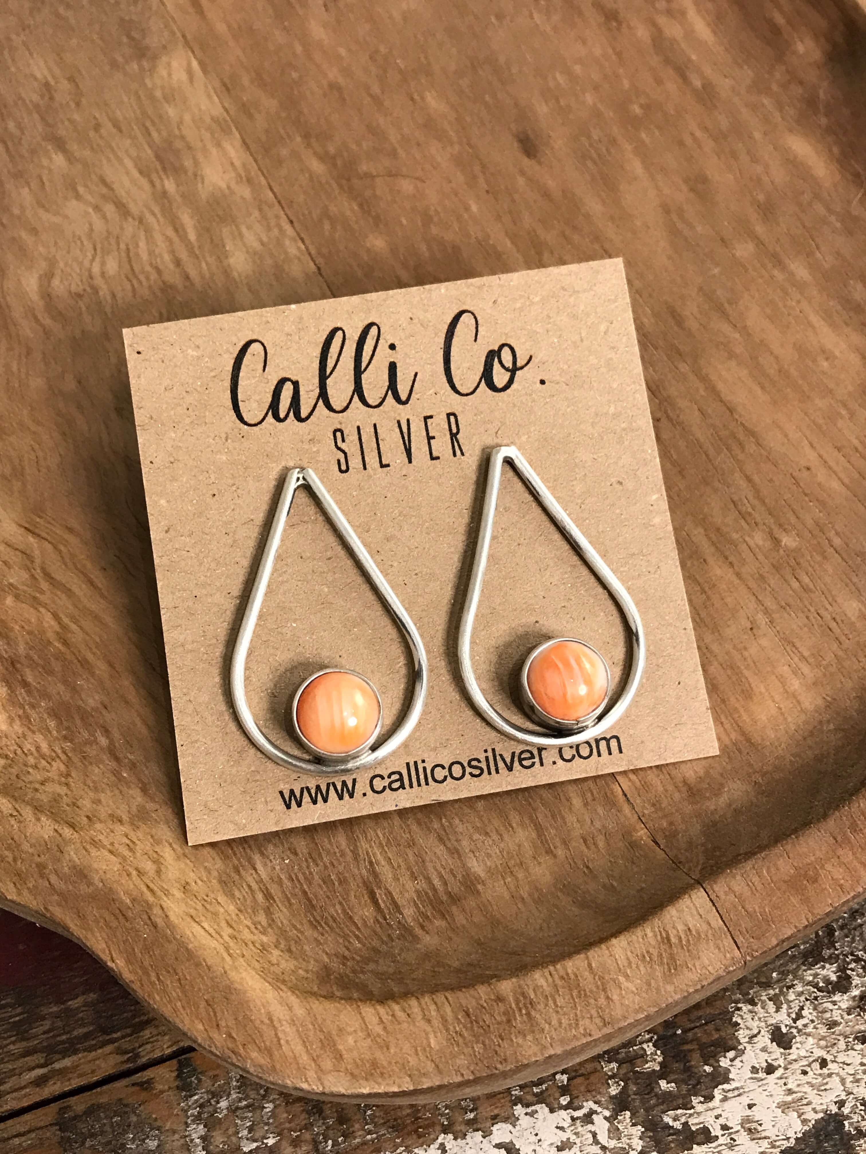 The Bonaventure Earrings, 1-Earrings-Calli Co., Turquoise and Silver Jewelry, Native American Handmade, Zuni Tribe, Navajo Tribe, Brock Texas