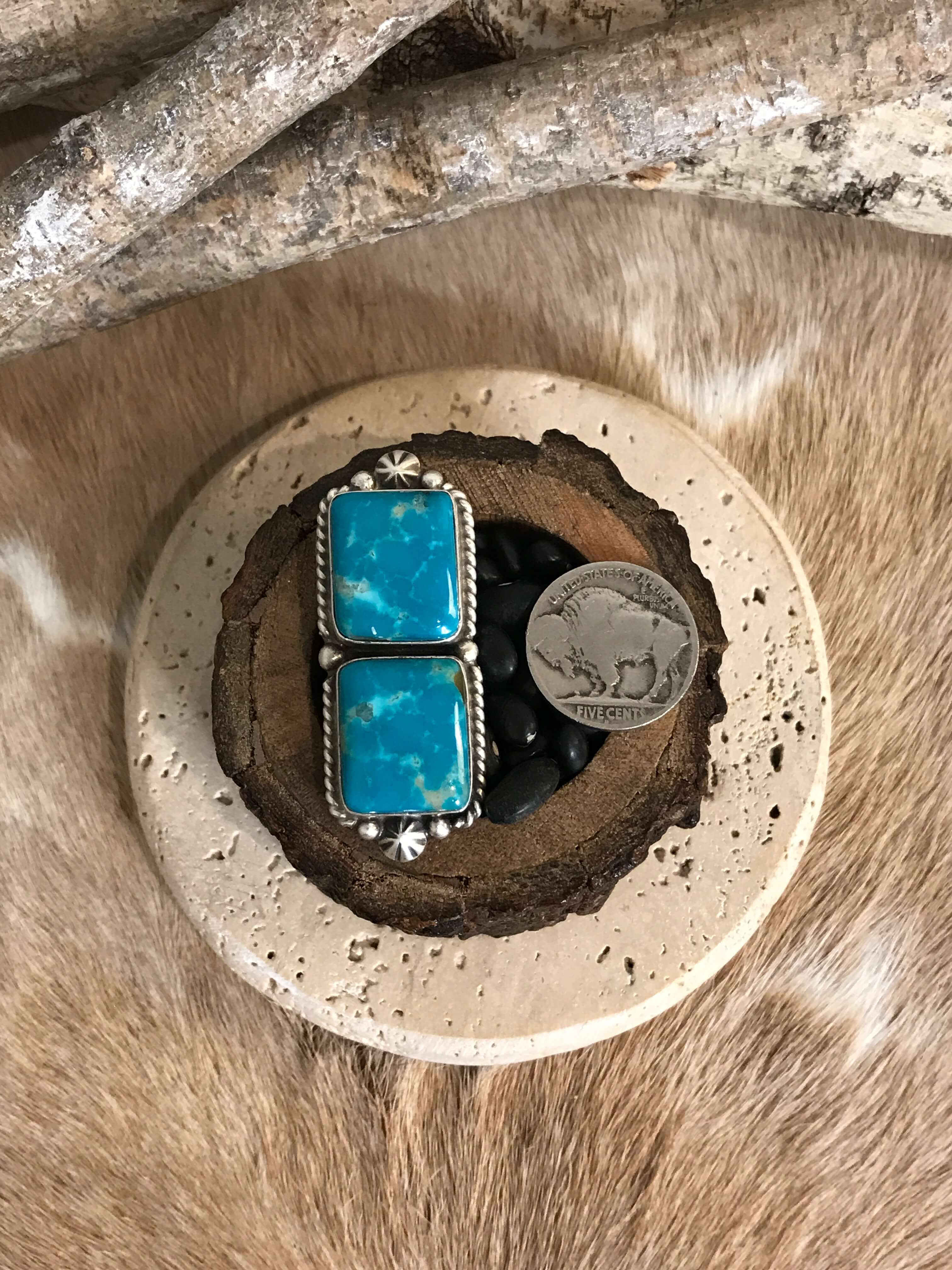 The Casa Loma Adjustable Ring, 7-Rings-Calli Co., Turquoise and Silver Jewelry, Native American Handmade, Zuni Tribe, Navajo Tribe, Brock Texas