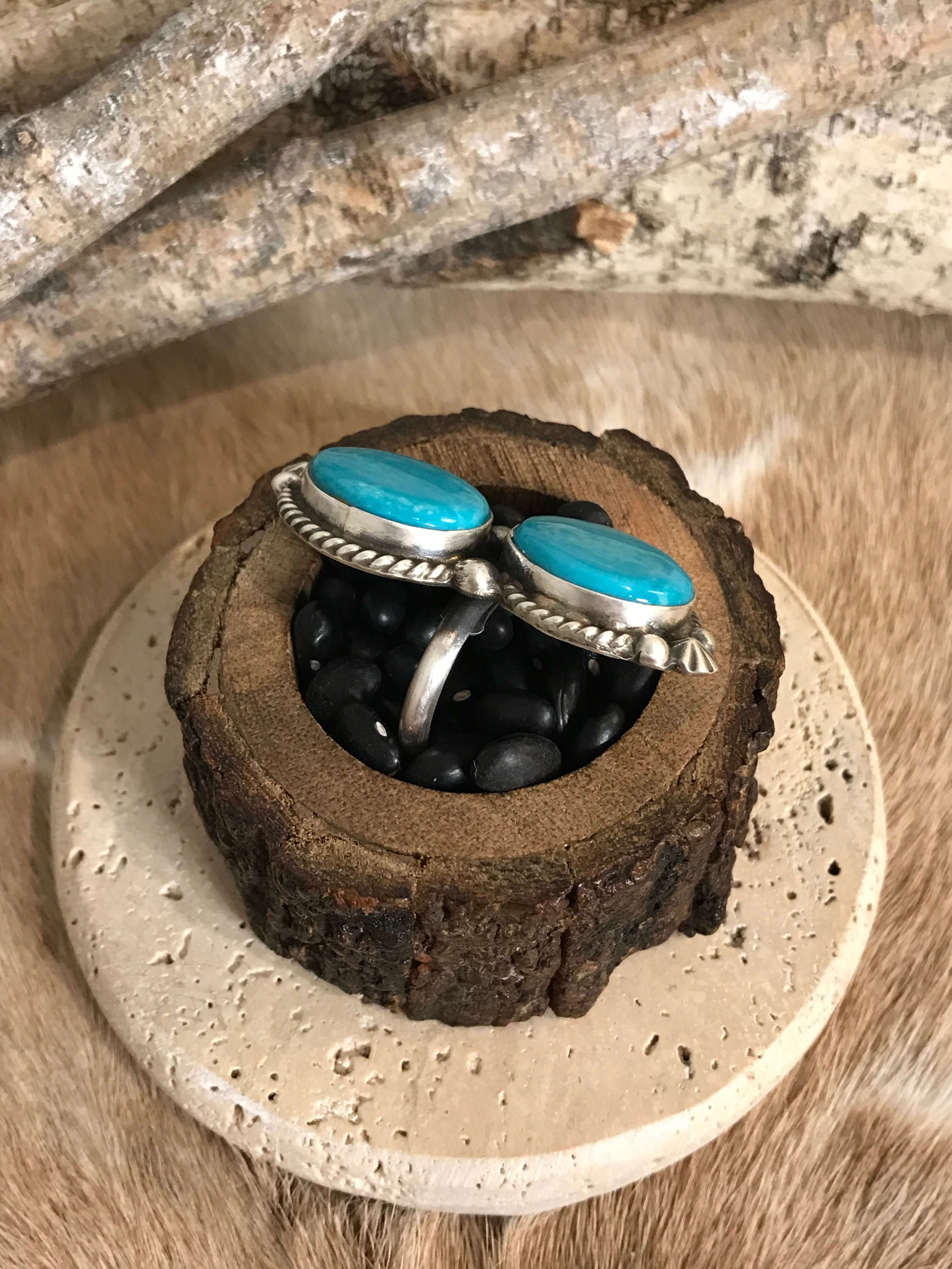 The Casa Loma Adjustable Ring, 8-Rings-Calli Co., Turquoise and Silver Jewelry, Native American Handmade, Zuni Tribe, Navajo Tribe, Brock Texas