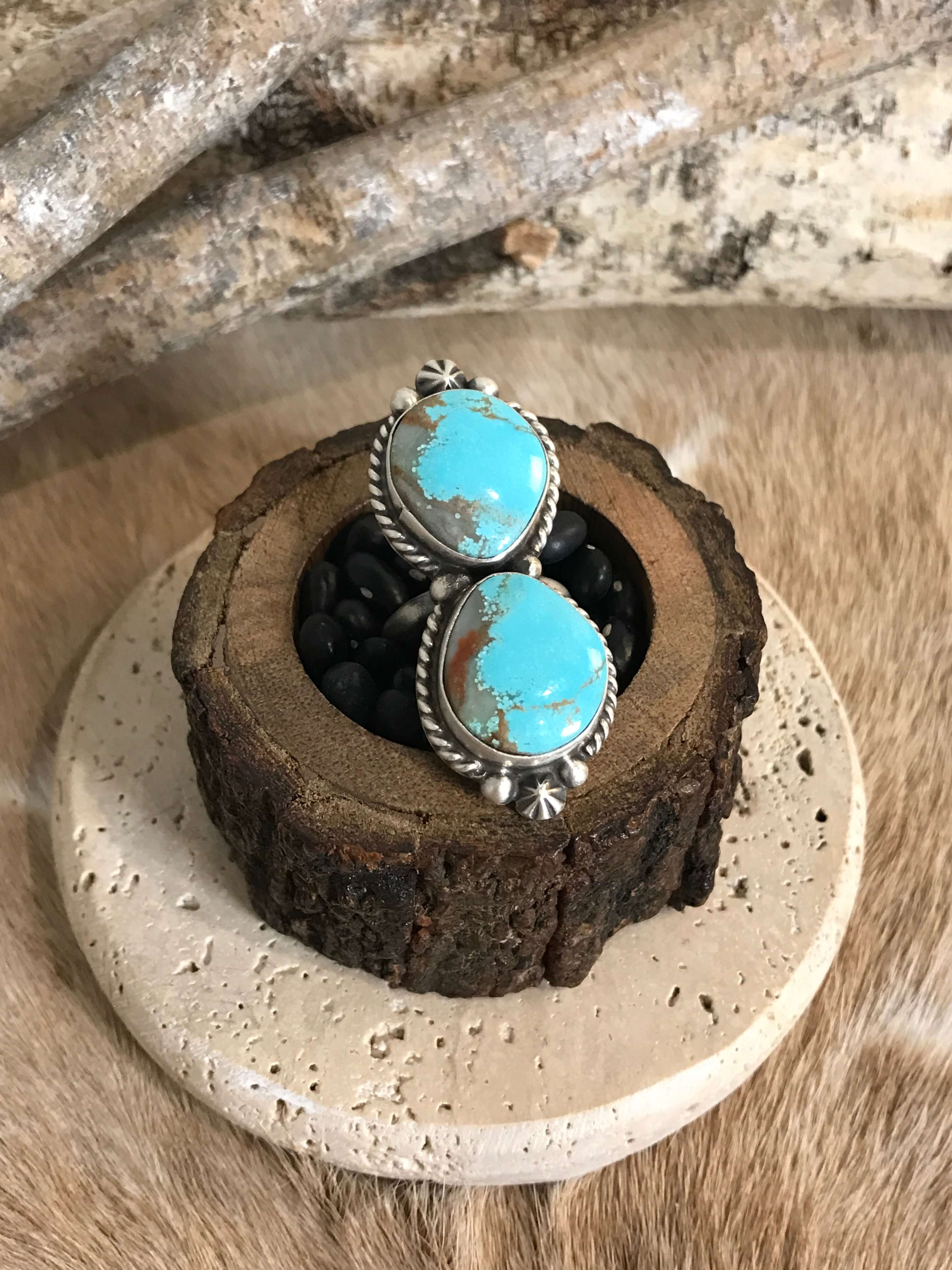 The Casa Loma Adjustable Ring, 9-Rings-Calli Co., Turquoise and Silver Jewelry, Native American Handmade, Zuni Tribe, Navajo Tribe, Brock Texas