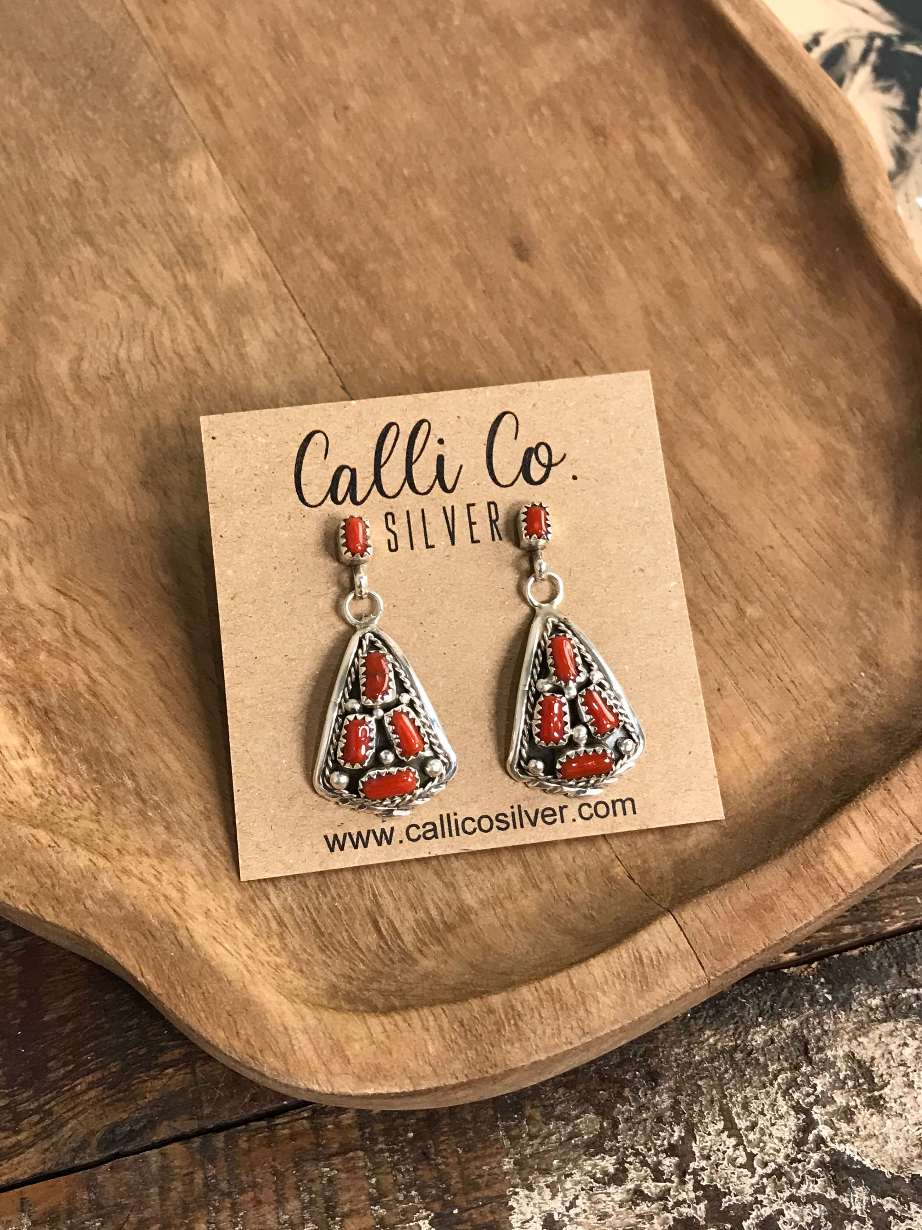 The Verona Earrings, 1-Earrings-Calli Co., Turquoise and Silver Jewelry, Native American Handmade, Zuni Tribe, Navajo Tribe, Brock Texas