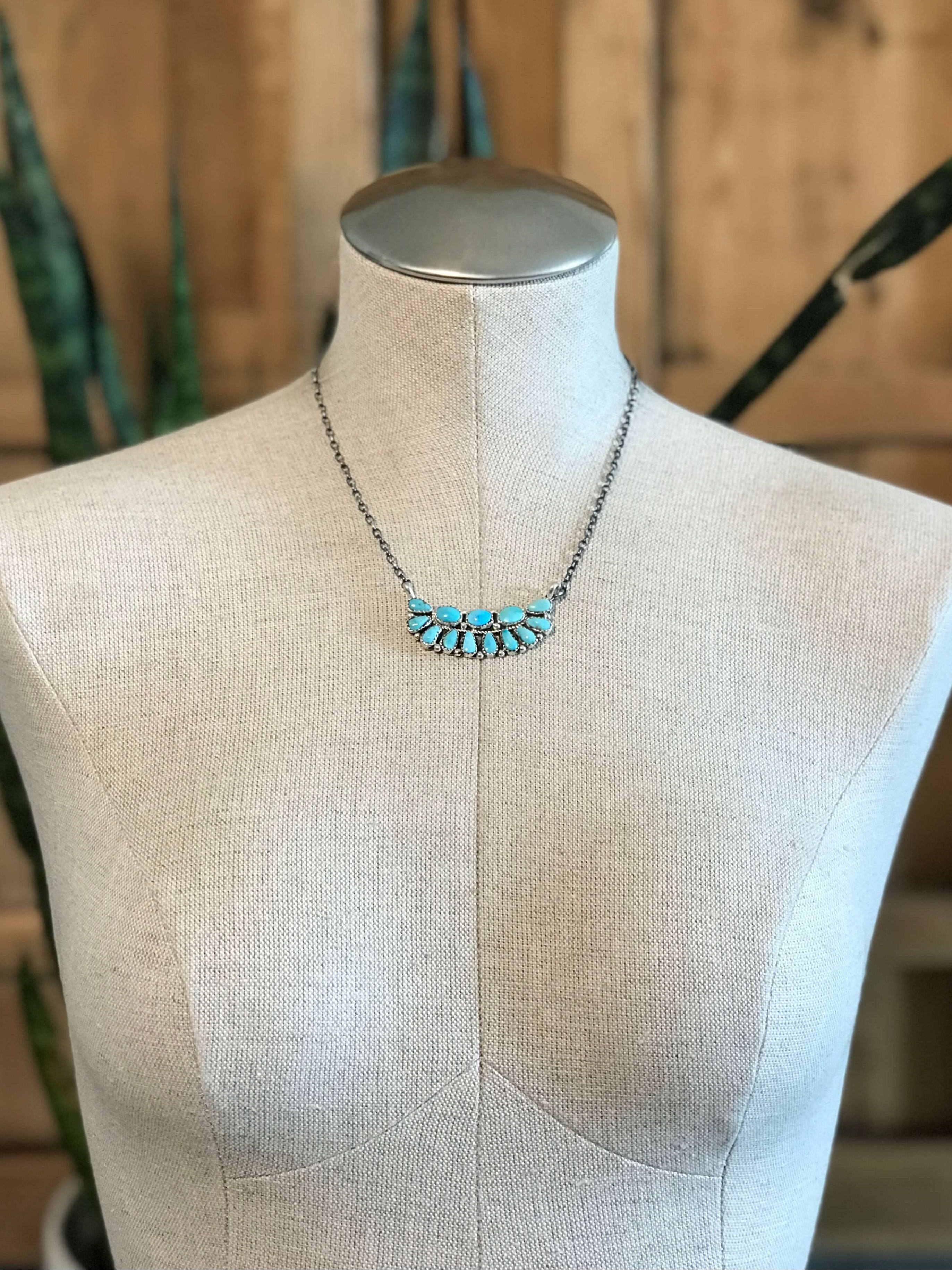 The Woodway Necklace-Necklaces-Calli Co., Turquoise and Silver Jewelry, Native American Handmade, Zuni Tribe, Navajo Tribe, Brock Texas