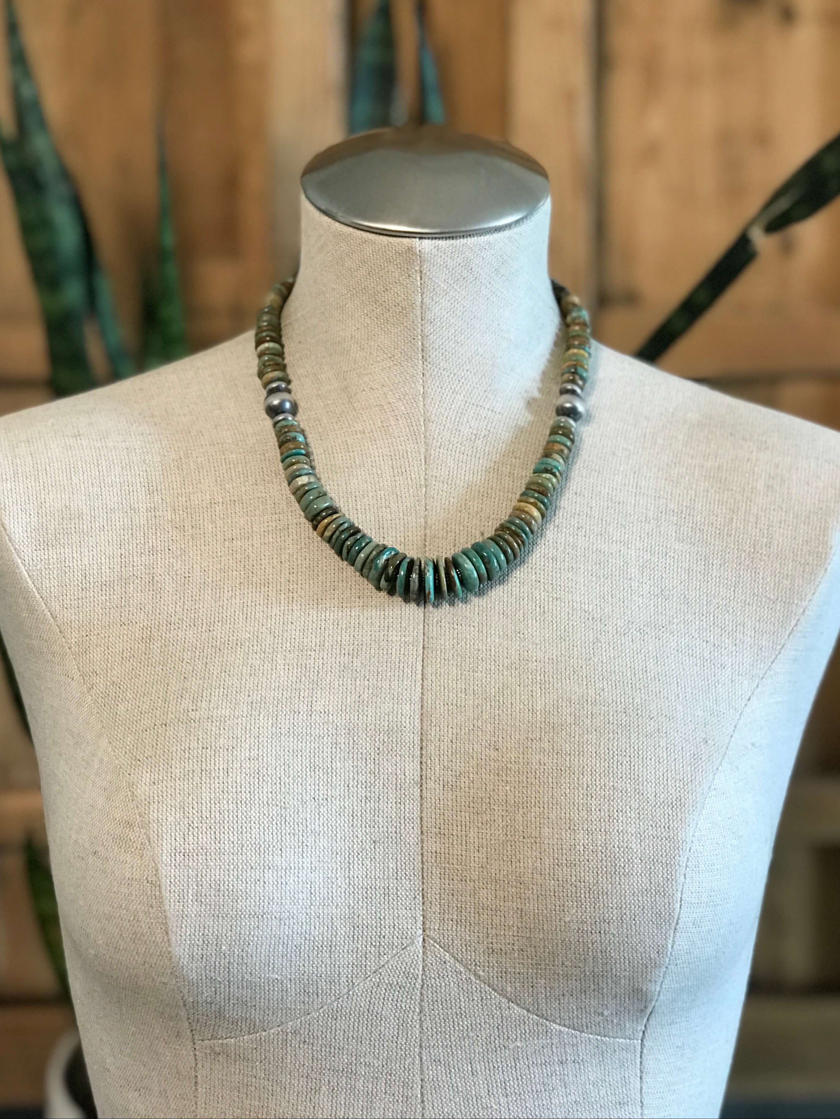 The Cresco 20" Stacked Necklace, 6-Necklaces-Calli Co., Turquoise and Silver Jewelry, Native American Handmade, Zuni Tribe, Navajo Tribe, Brock Texas