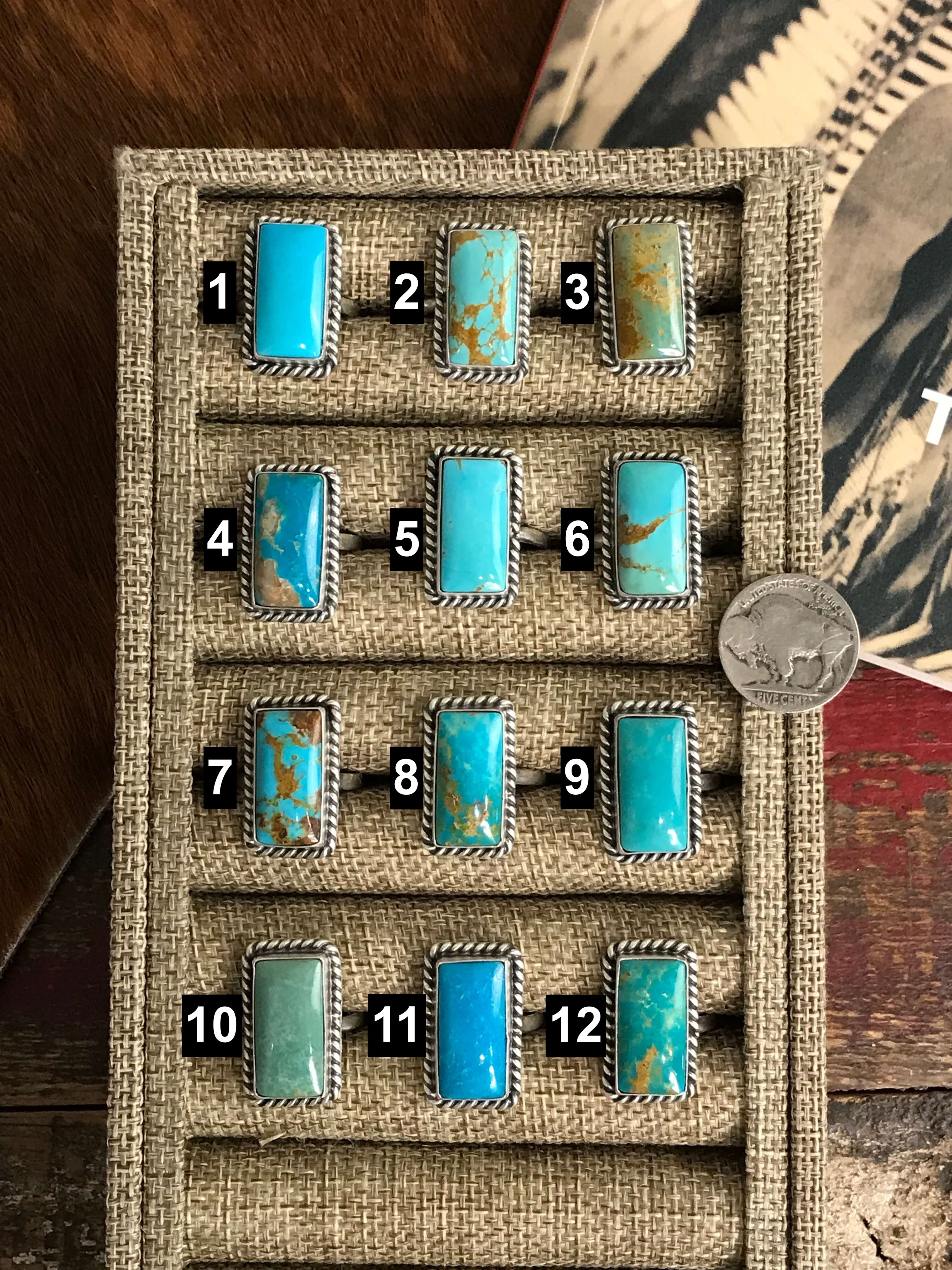 The Calian Adjustable Turquoise Rings-Rings-Calli Co., Turquoise and Silver Jewelry, Native American Handmade, Zuni Tribe, Navajo Tribe, Brock Texas