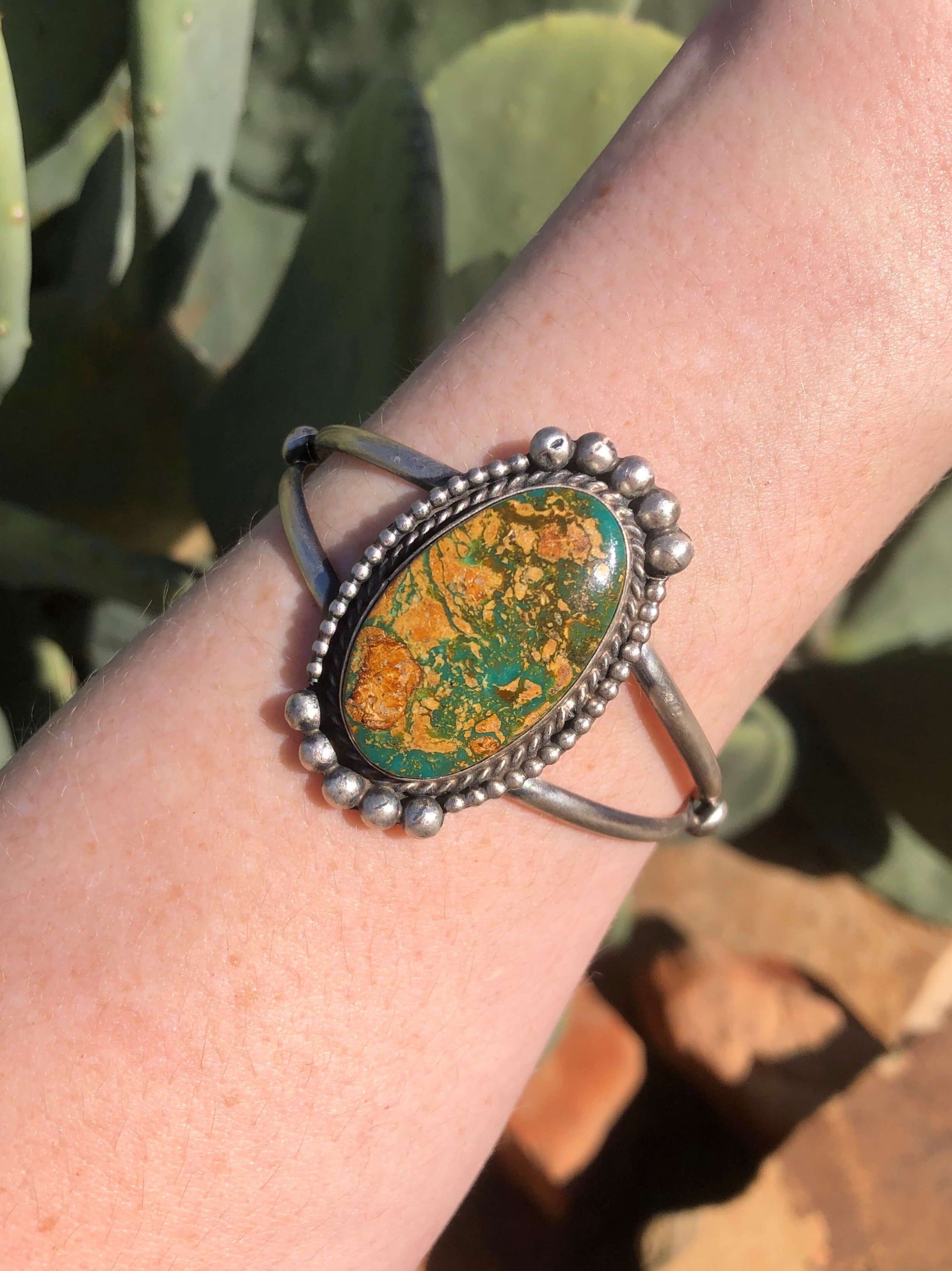The Medora Turquoise Cuff-Bracelets & Cuffs-Calli Co., Turquoise and Silver Jewelry, Native American Handmade, Zuni Tribe, Navajo Tribe, Brock Texas