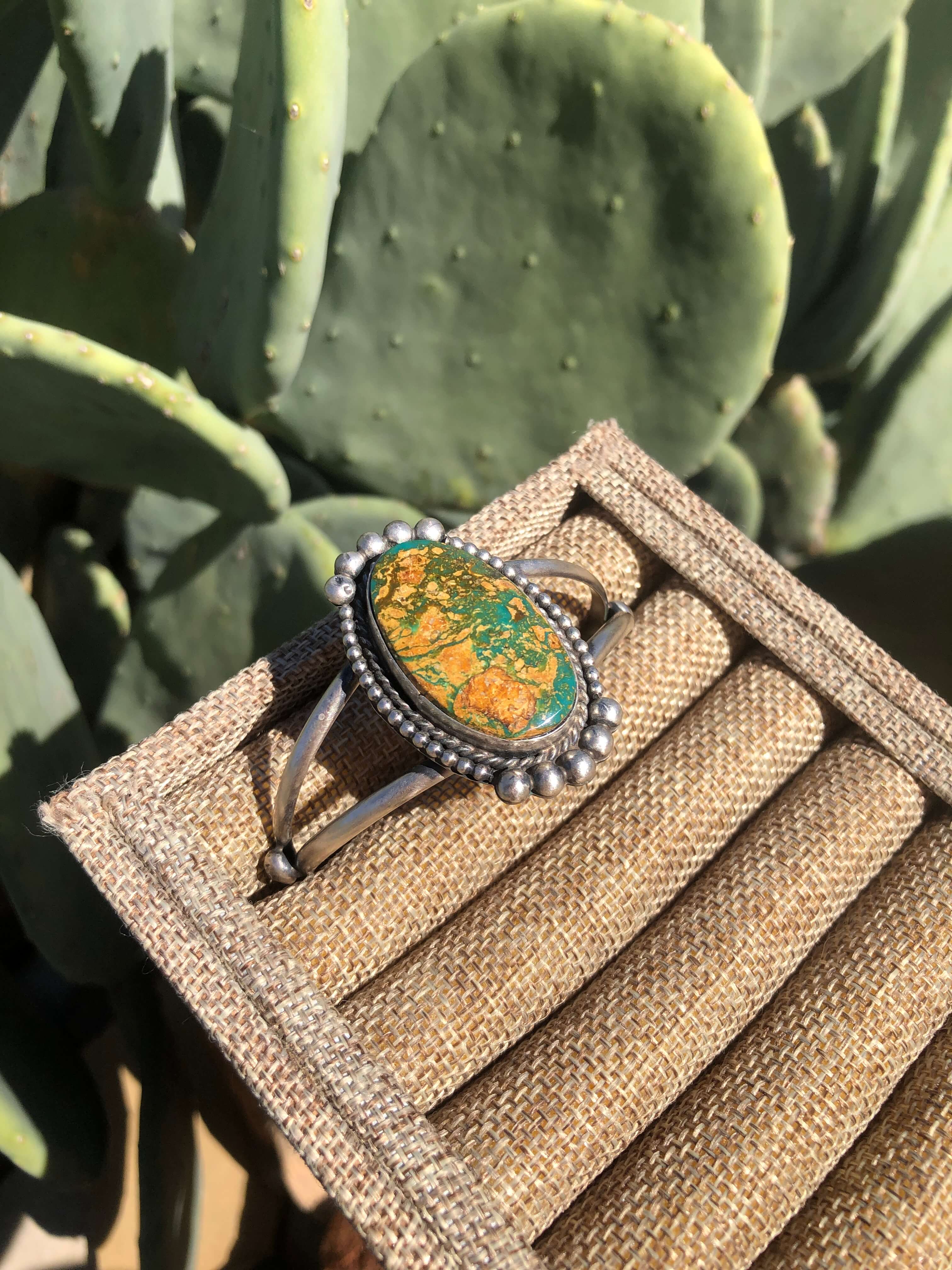 The Medora Turquoise Cuff-Bracelets & Cuffs-Calli Co., Turquoise and Silver Jewelry, Native American Handmade, Zuni Tribe, Navajo Tribe, Brock Texas
