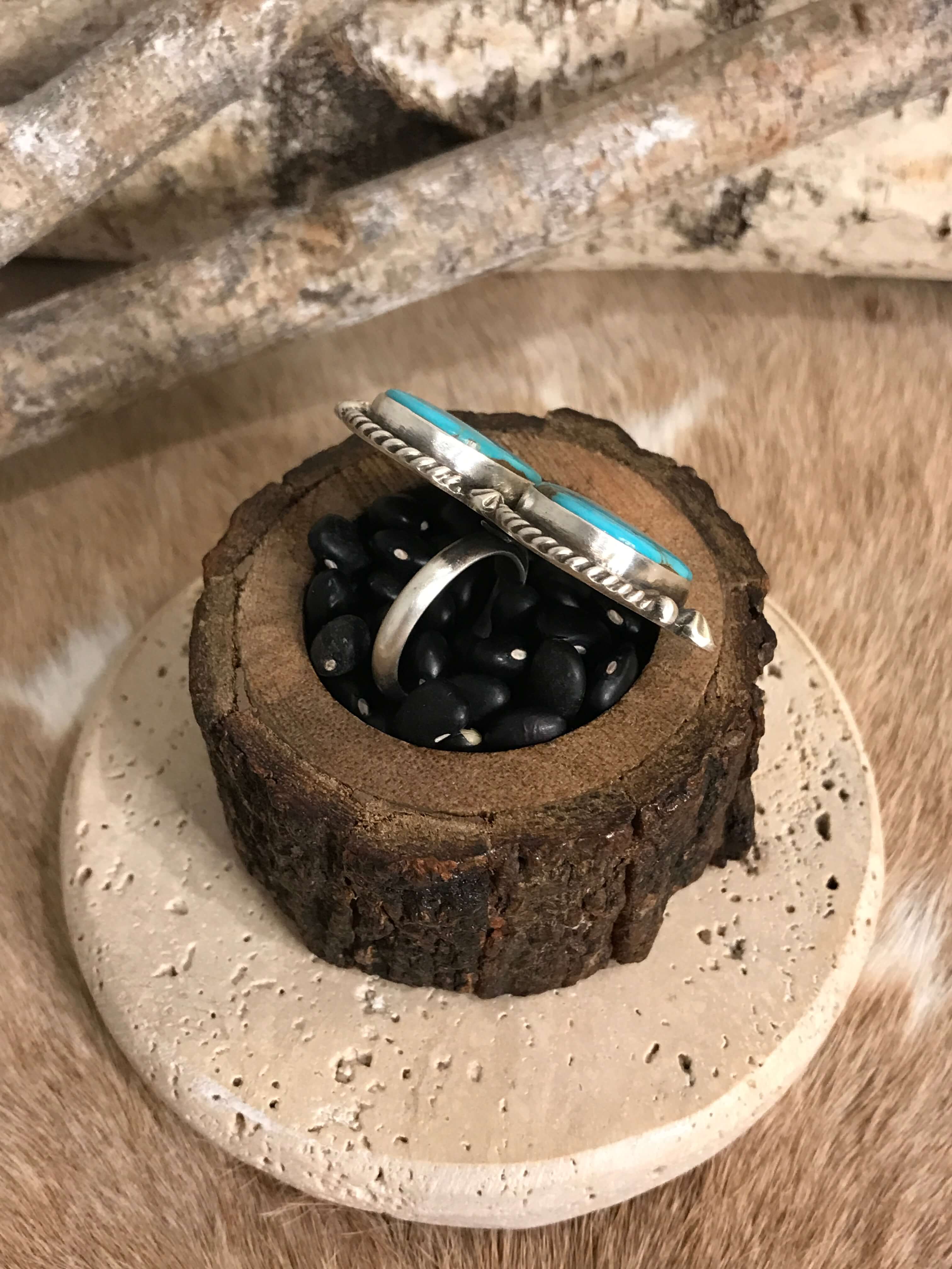 The Casa Loma Adjustable Ring, 3-Rings-Calli Co., Turquoise and Silver Jewelry, Native American Handmade, Zuni Tribe, Navajo Tribe, Brock Texas