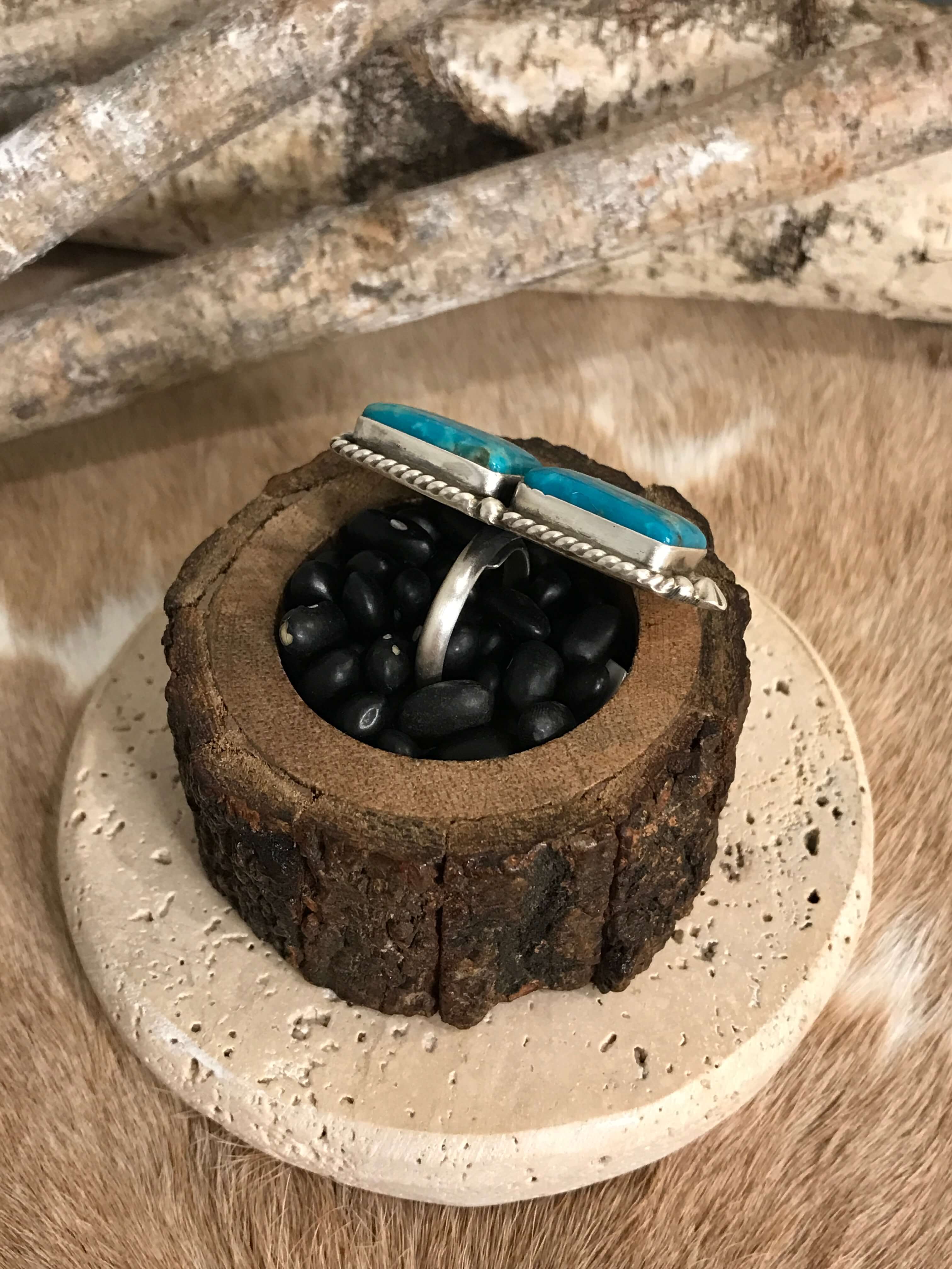 The Casa Loma Adjustable Ring, 7-Rings-Calli Co., Turquoise and Silver Jewelry, Native American Handmade, Zuni Tribe, Navajo Tribe, Brock Texas