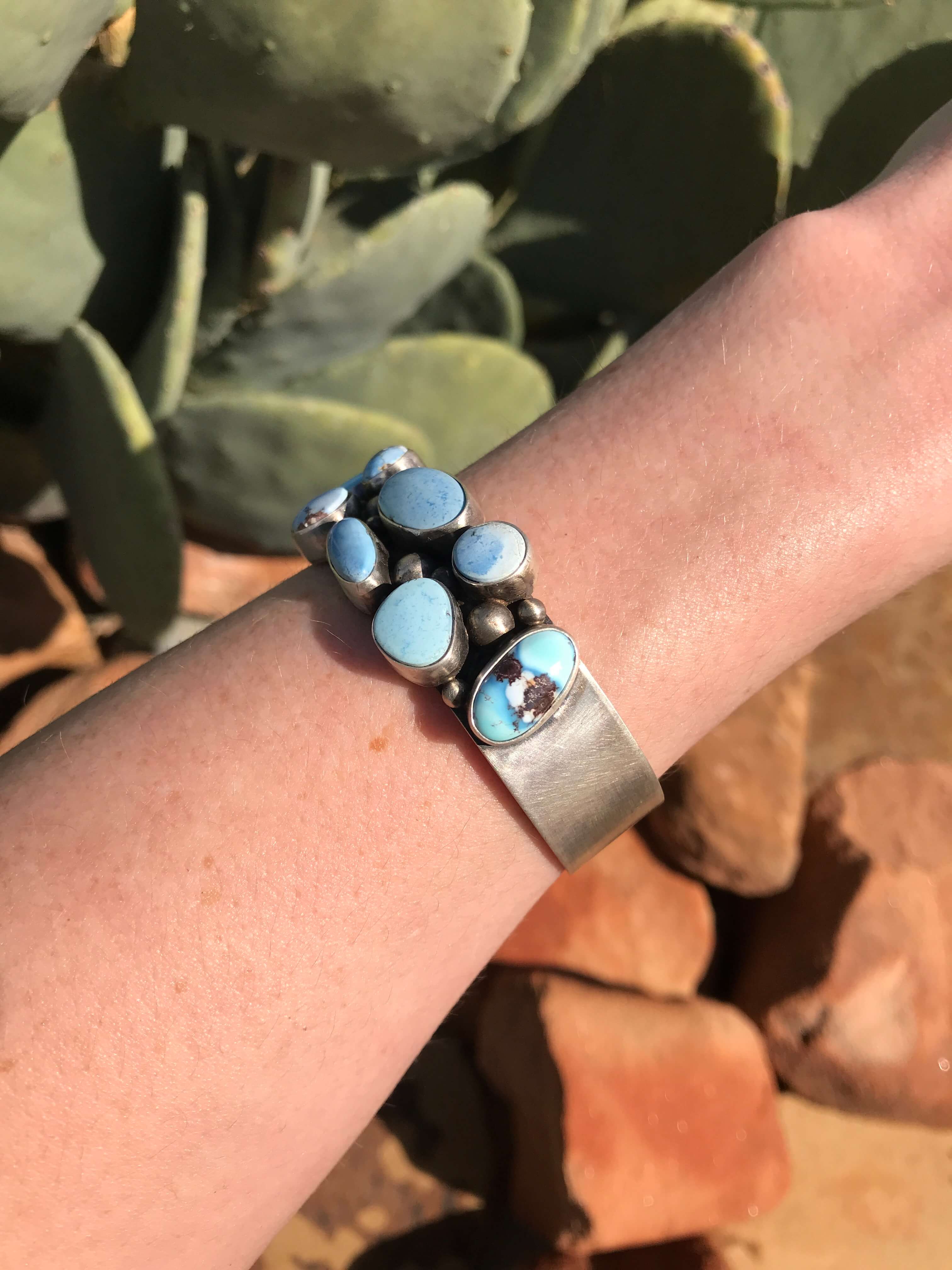 The Dallas Cuff-Bracelets & Cuffs-Calli Co., Turquoise and Silver Jewelry, Native American Handmade, Zuni Tribe, Navajo Tribe, Brock Texas
