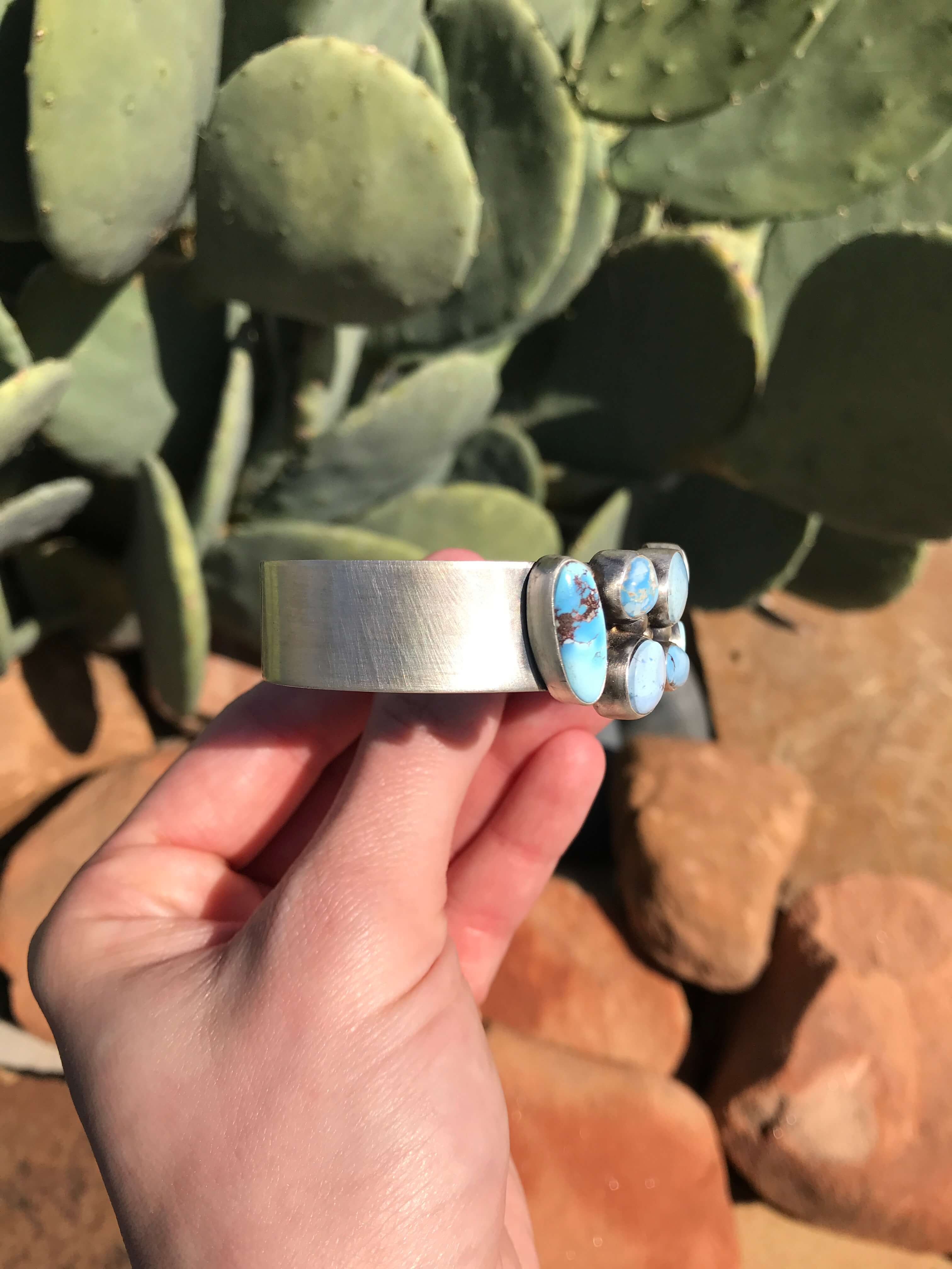The Dallas Cuff-Bracelets & Cuffs-Calli Co., Turquoise and Silver Jewelry, Native American Handmade, Zuni Tribe, Navajo Tribe, Brock Texas